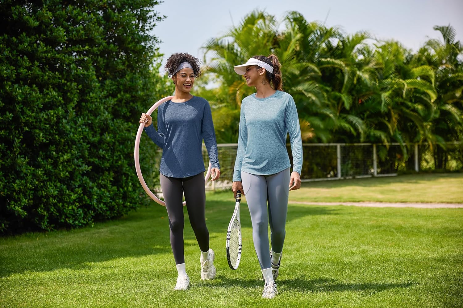Detalle de Gyabnw Sport Langarmshirt Damen – atmungsaktives Funktionsshirt für Fitness, Yoga und Outdoor
