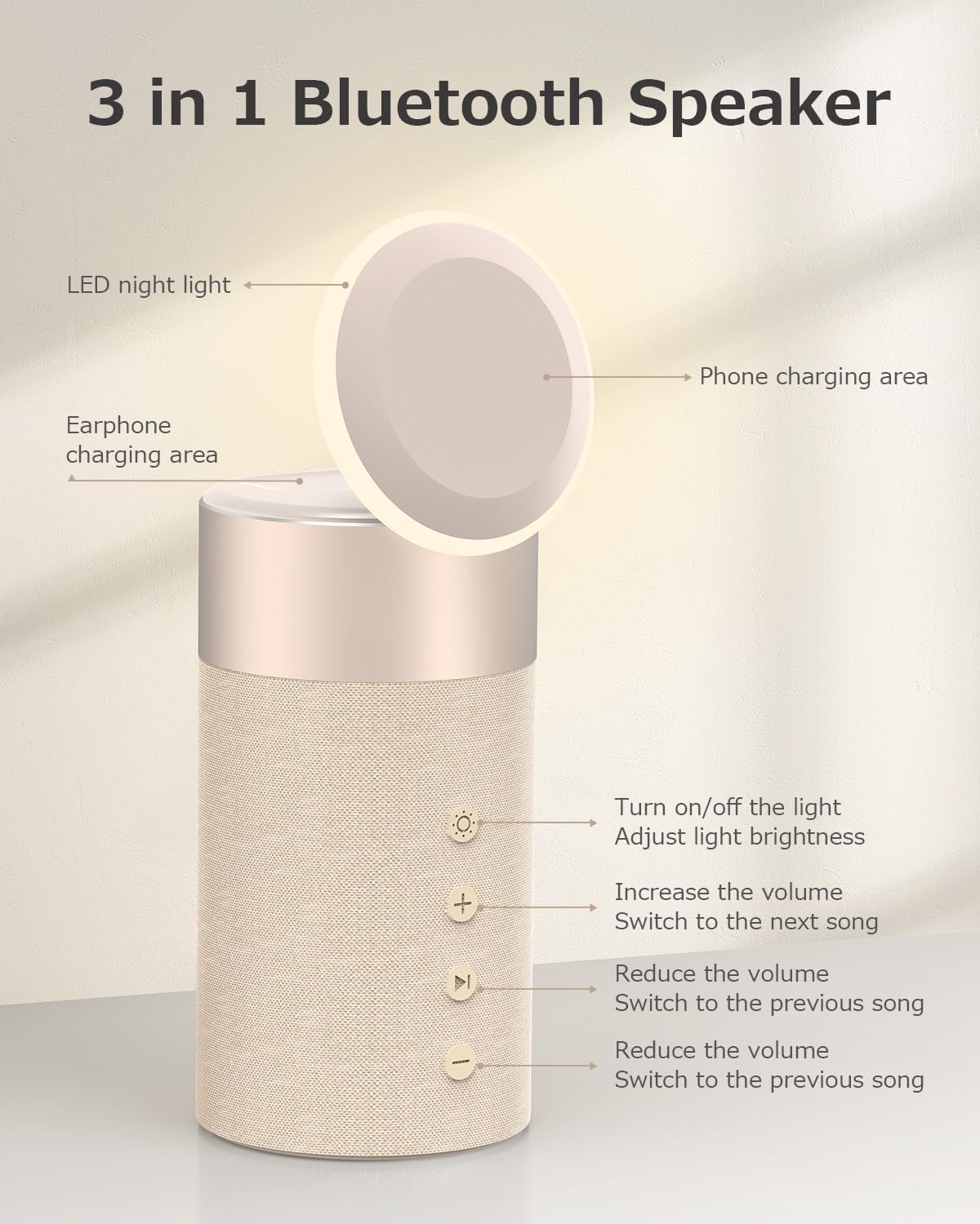 Thumbnail 2 de COLSUR 2-in-1 Magnetic Wireless Charger with Bluetooth Speaker and Night Light