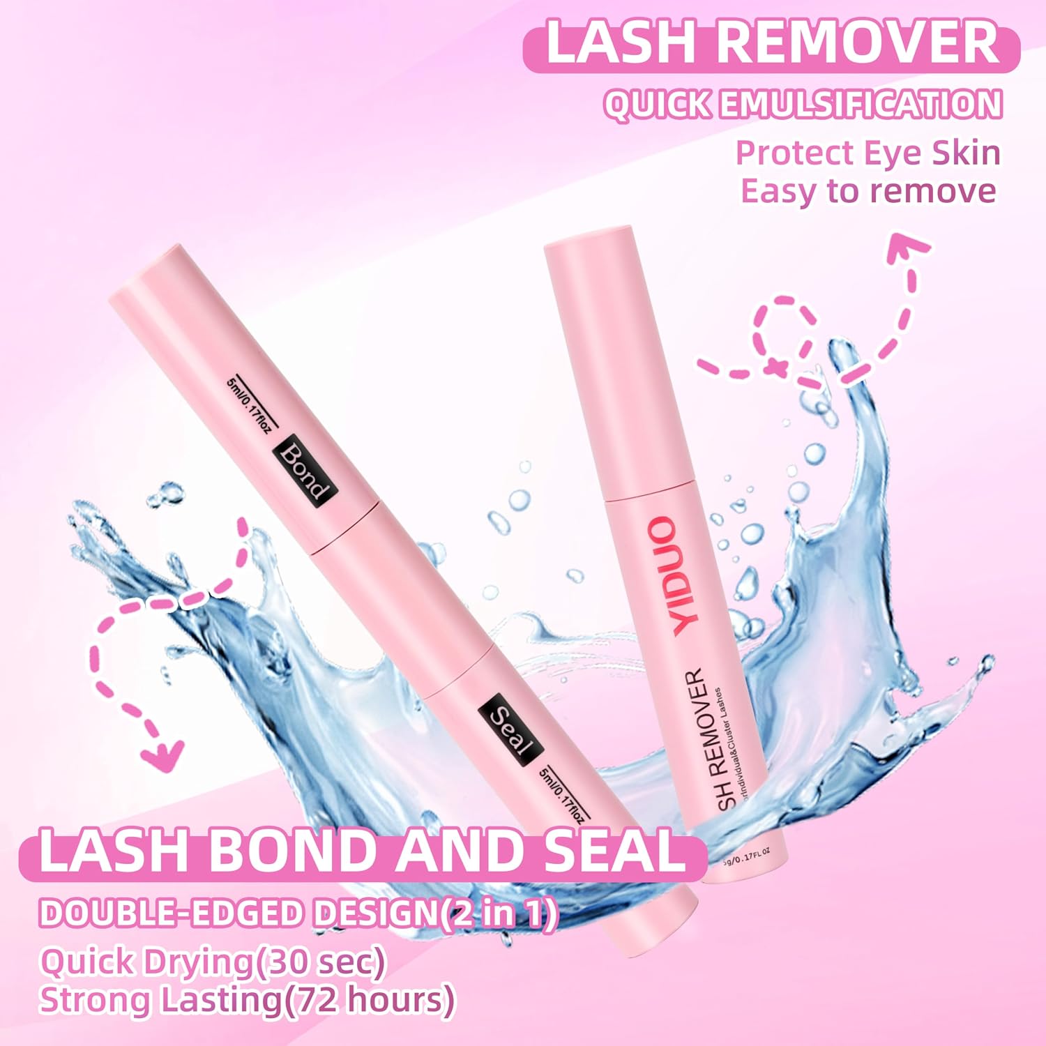 Thumbnail 6 de YIDUO Volume Lash Clusters Kit, 255 Clusters in 3 Styles with Bond and Seal
