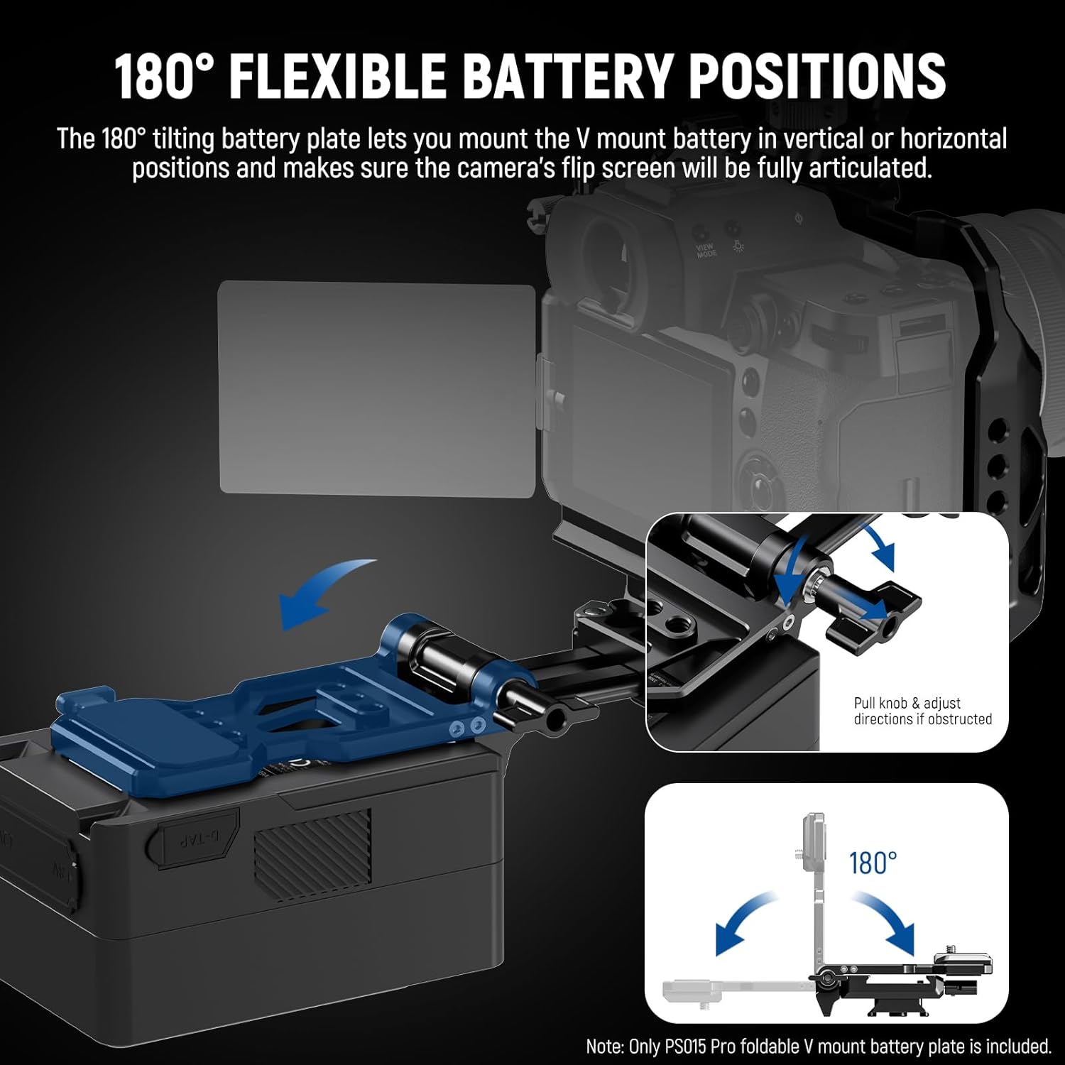 Thumbnail 6 de Neewer Foldable V Mount Battery Plate with Arca Type Quick Release Baseplate for V Lock Systems