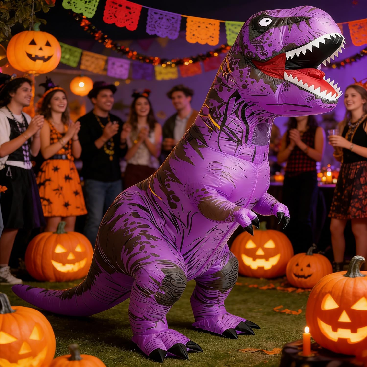 Thumbnail 1 de JASHKE Inflatable Dinosaur Costume Adult – Blow-Up T-Rex Fancy Dress