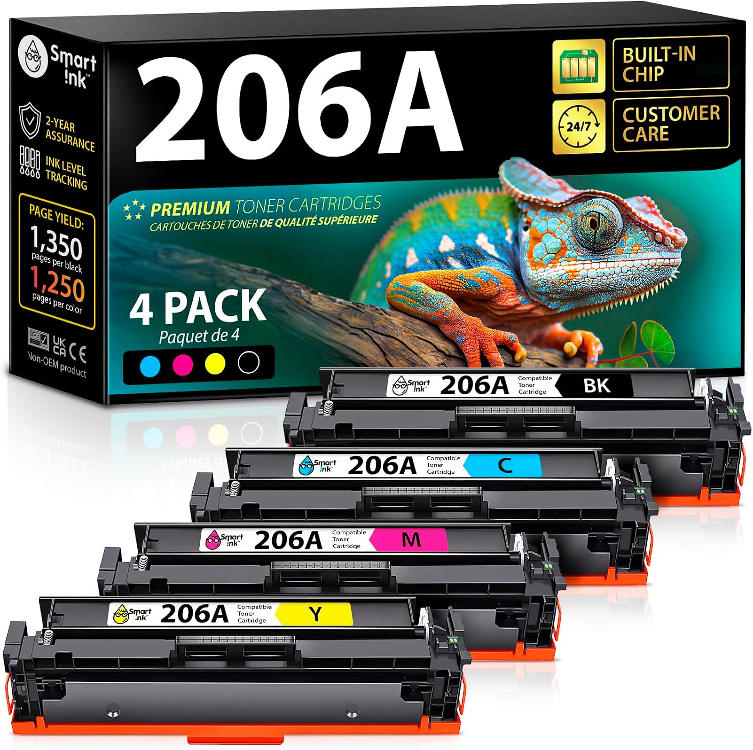 Smart Ink 206A toner cartridge 4-pack