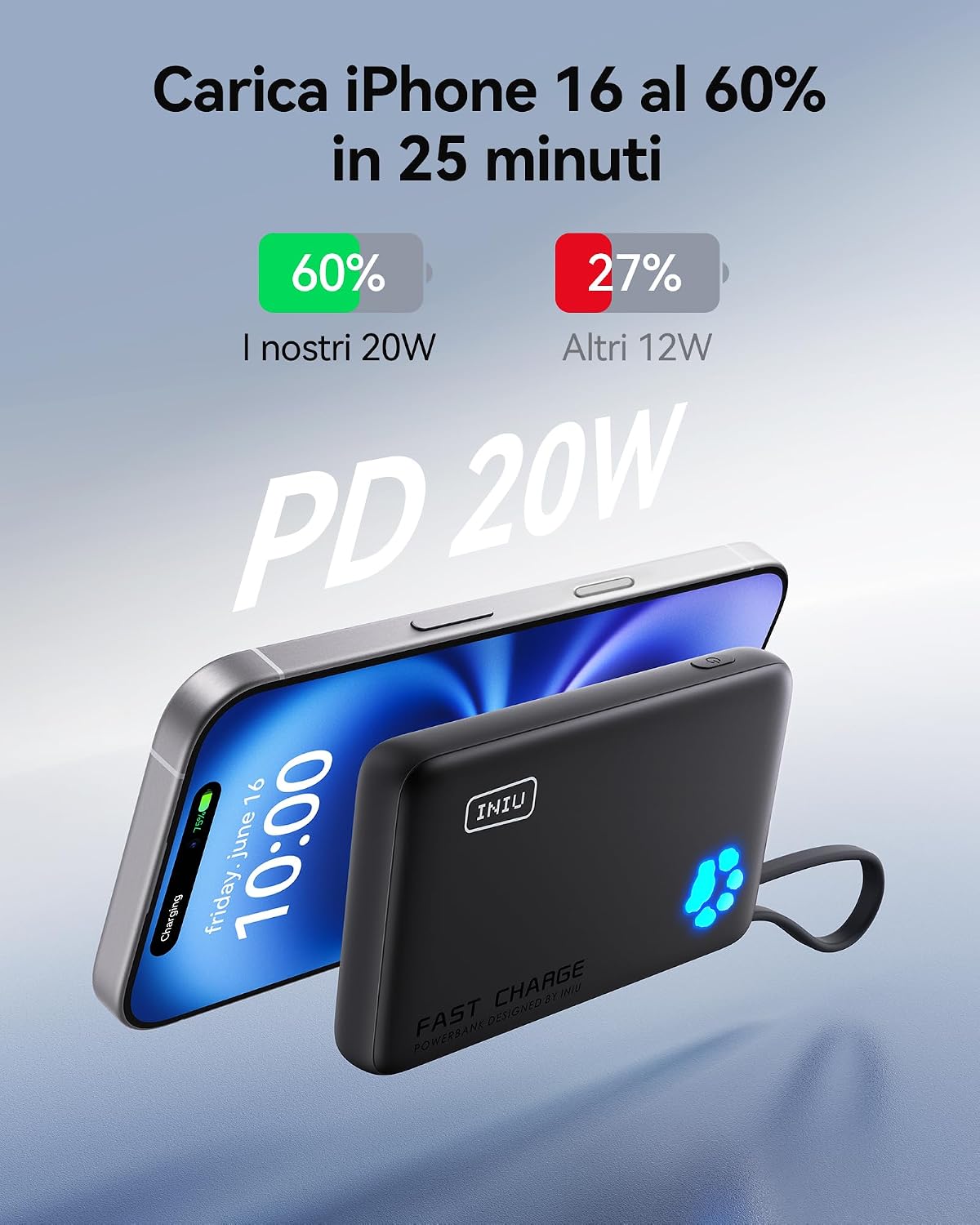Thumbnail 3 de INIU Power Bank Sottile 10000mAh 20W