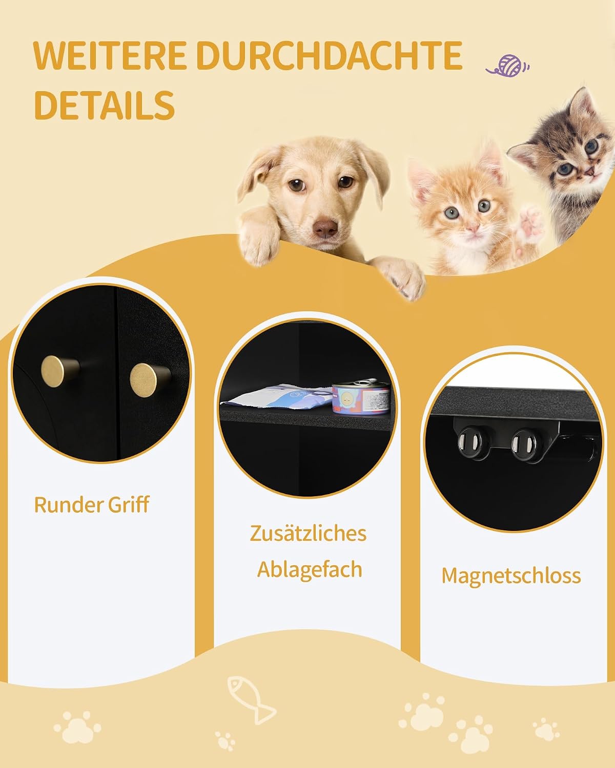 Detalle de Hzuaneri Katzenschrank CB01504G – Katzentoilette, Katzenschrank und Katzenhaus, 80 x 50 x 61 cm