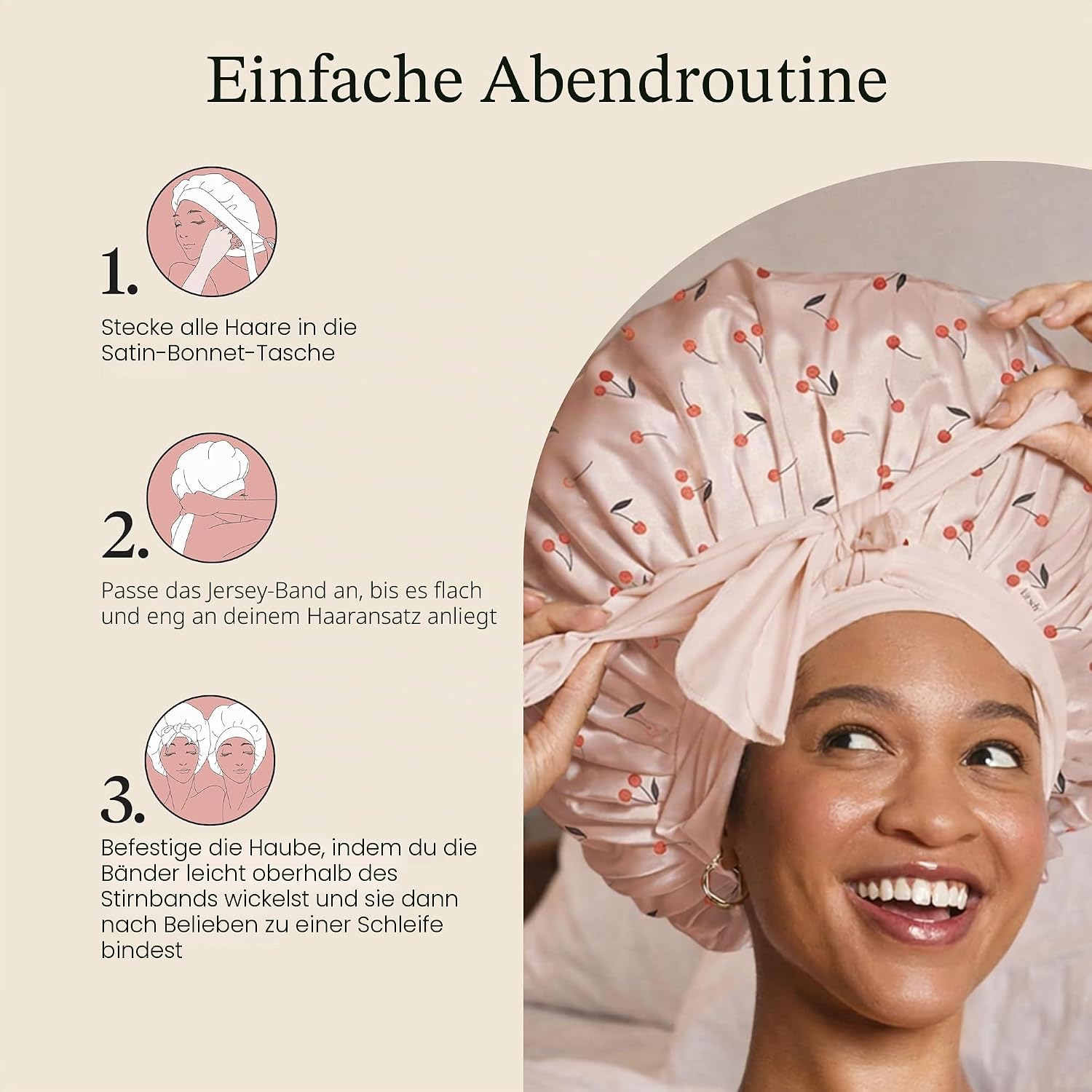 Thumbnail 6 de Kitsch XL Satin Haarhaube zum Schlafen – weicher als Seide, XXL-Bonnet für Lockiges Haar