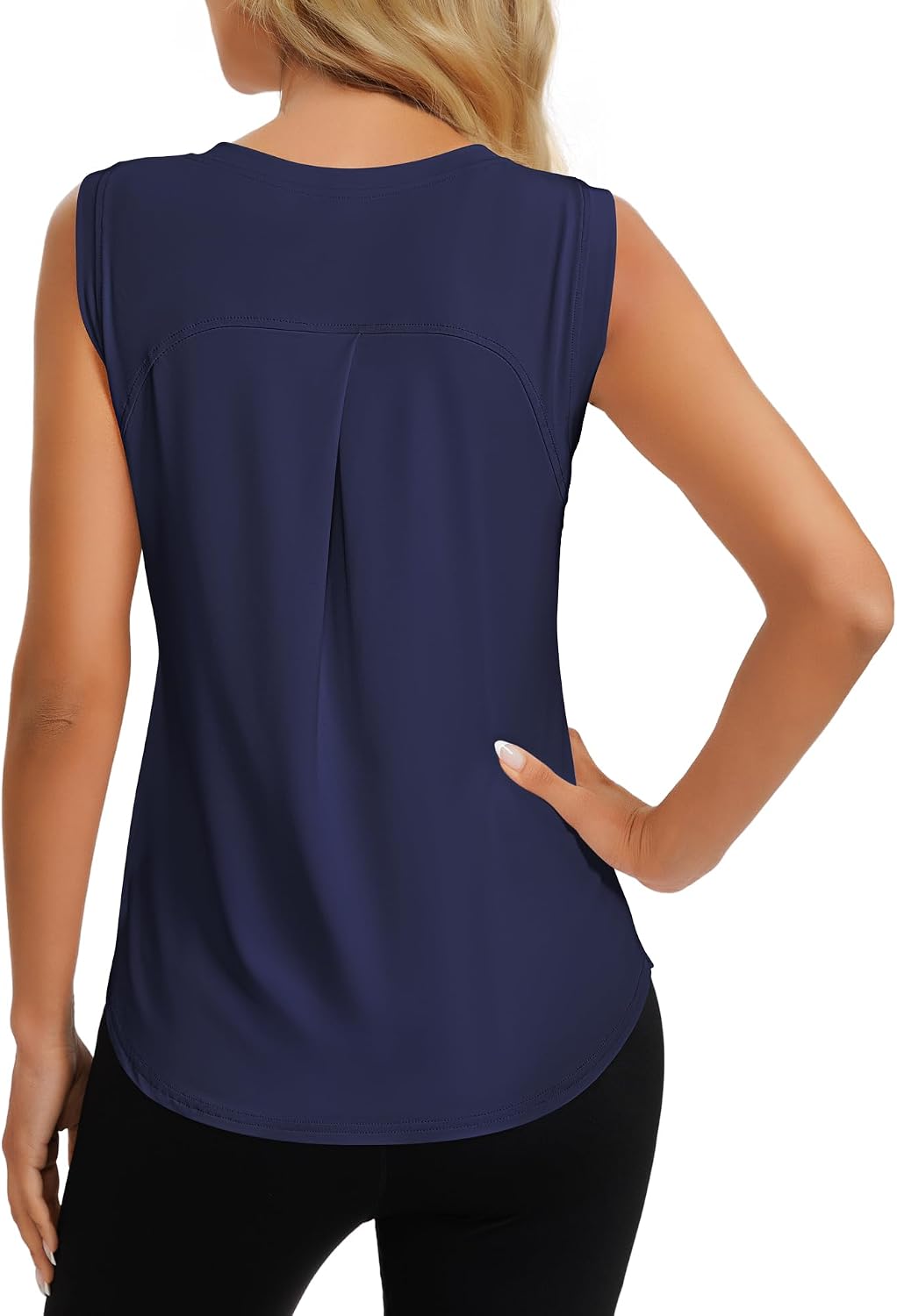 Detalle de Dawnrole Workout Tank Top for Women – breathable, curve-friendly sleeveless gym top