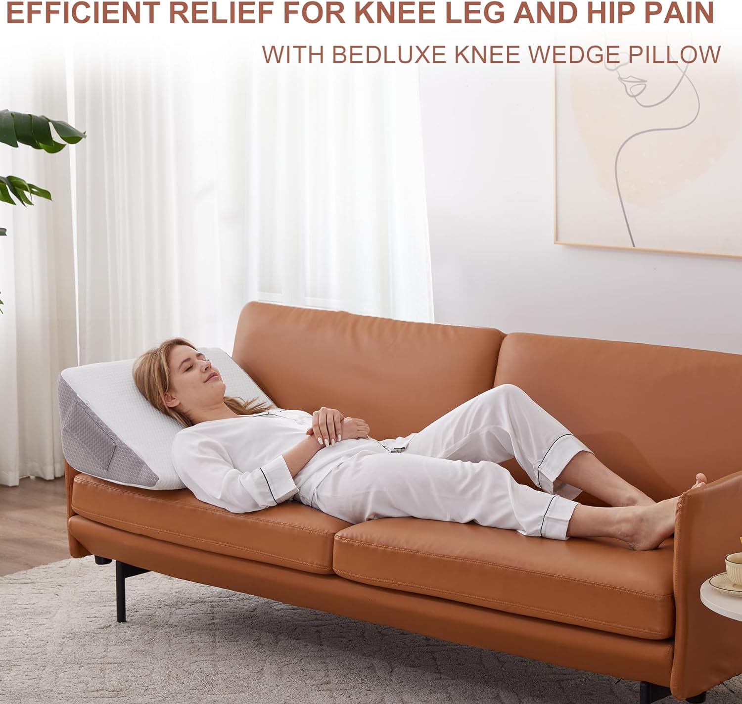 Thumbnail 5 de Bedluxe BD20230812AGESJX-DMR-FX Knee Wedge Pillow, Memory Foam, Side Pockets