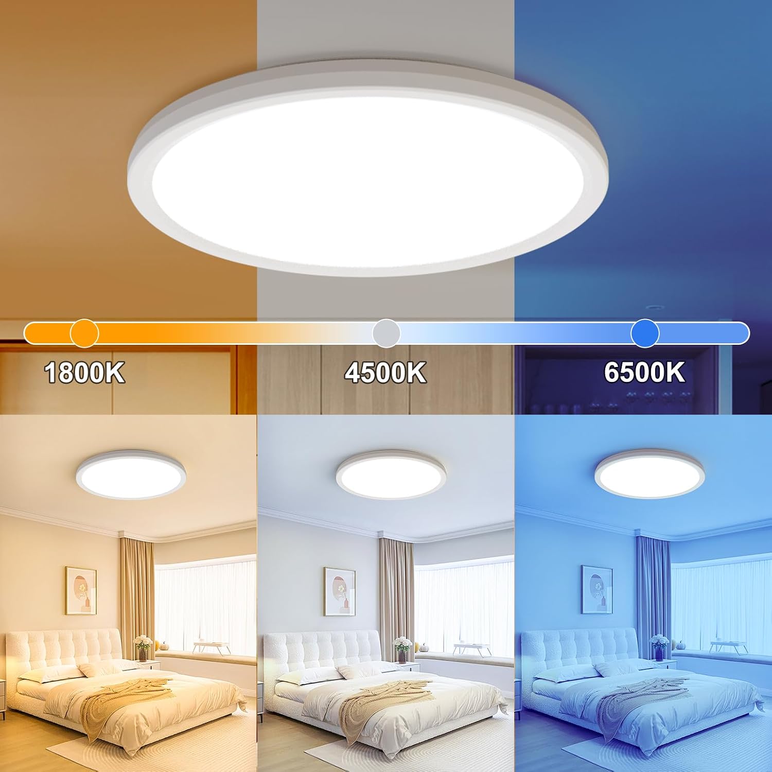 Detalle 2 de AmazeFan LED Deckenleuchte Dimmbar 24W 2400LM Weiß