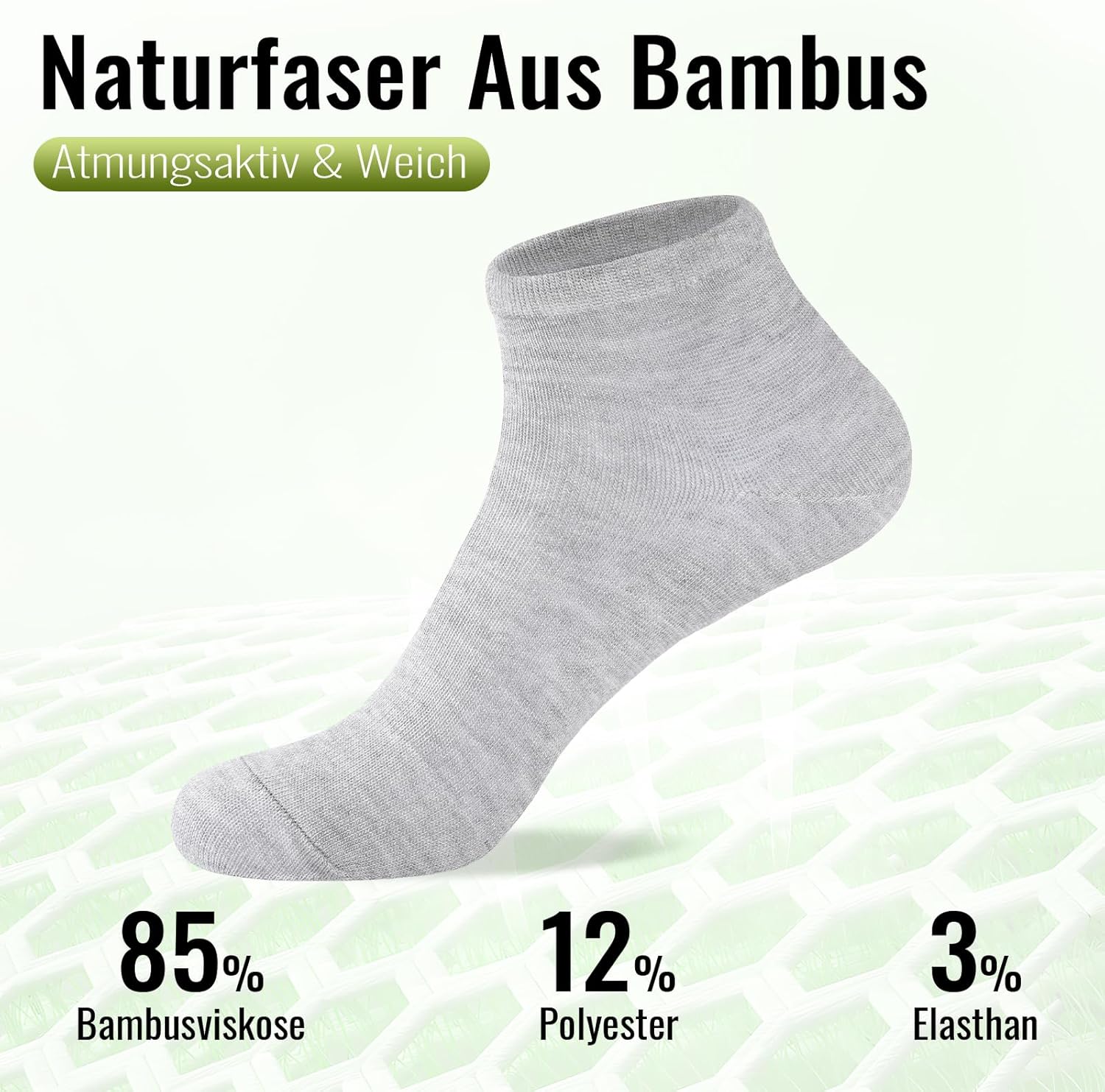 Thumbnail 2 de SukModen 12/24 Paar Sneaker Socken aus Bambus – atmungsaktive Anti-Geruch Kurzsocken für Herren & Damen