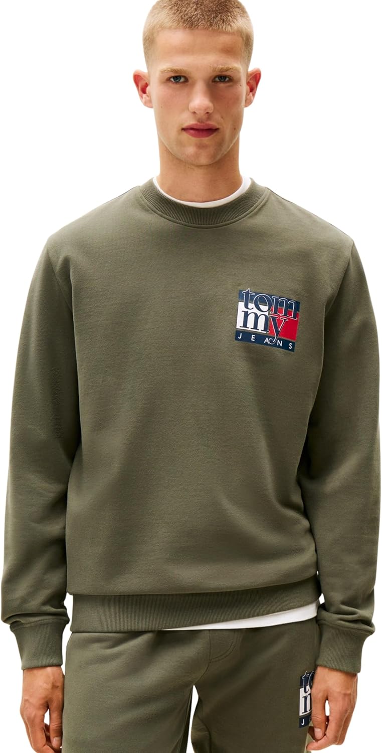 Thumbnail 5 de Tommy Jeans Uomo Felpa Flag Crew con Scollo Rotondo