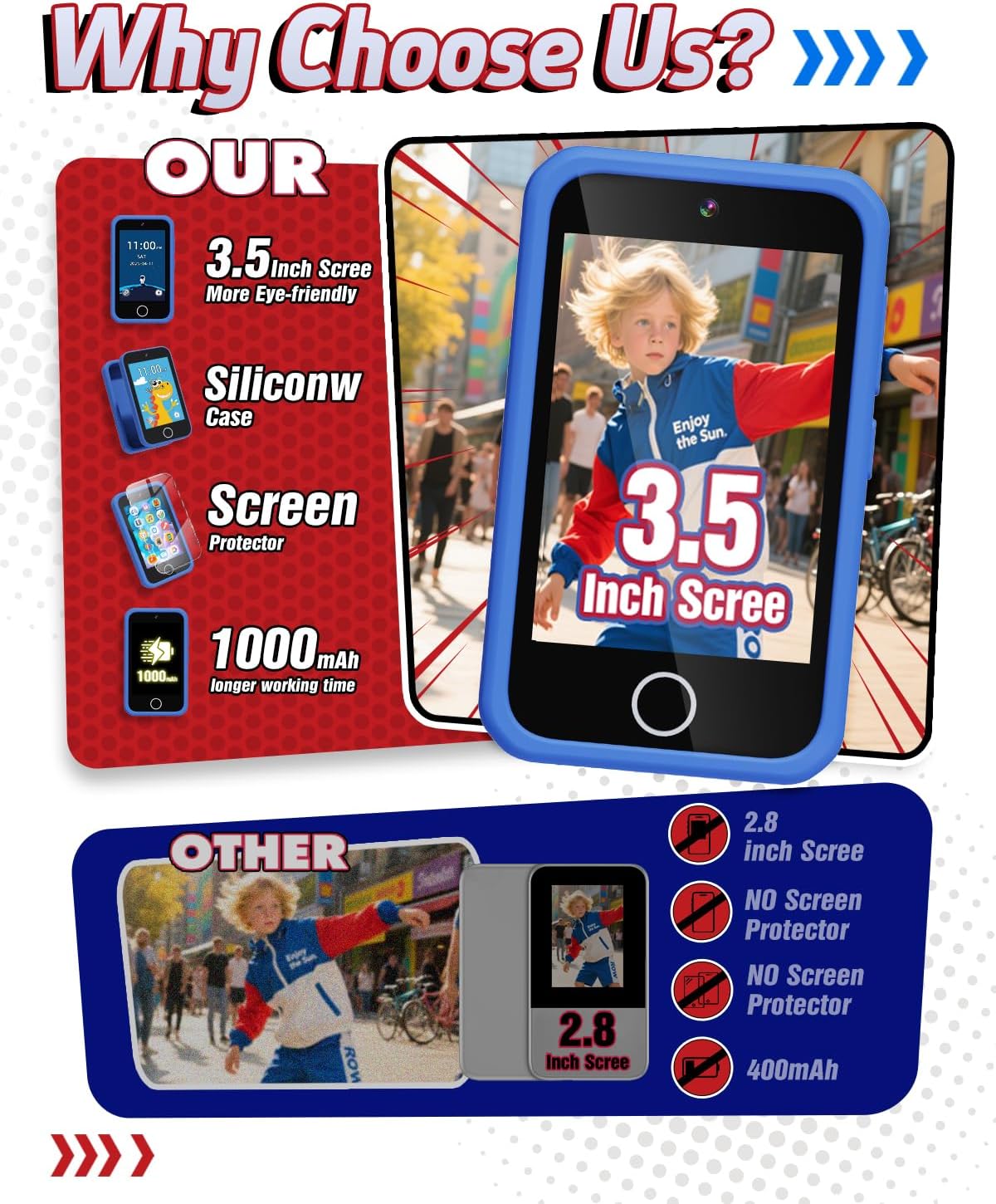 Detalle de Manttely Kids Phone 3.5" toy phone for ages 3–9