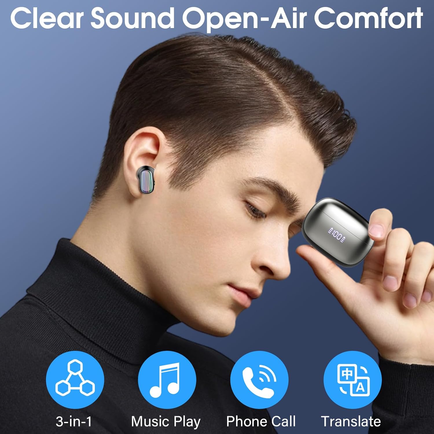 Thumbnail 6 de AI Cuffie Traduzione: cuffie Bluetooth 5.4 3-in-1 con traduzione in tempo reale e audio HD