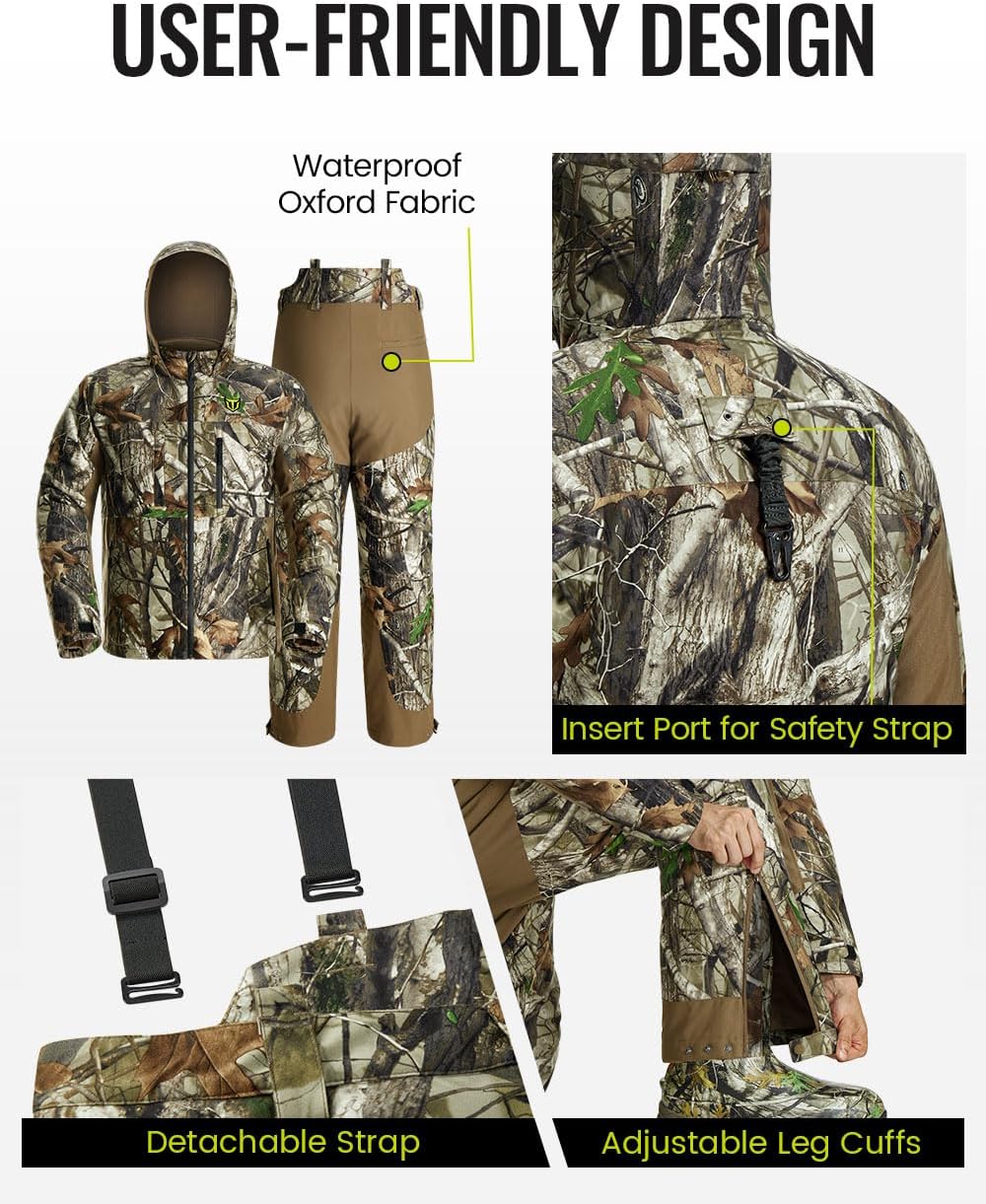Detalle 1 de TIDEWE Next Camo G2 Men's Hunting Suit with Face Mask, Insulation and Bibs
