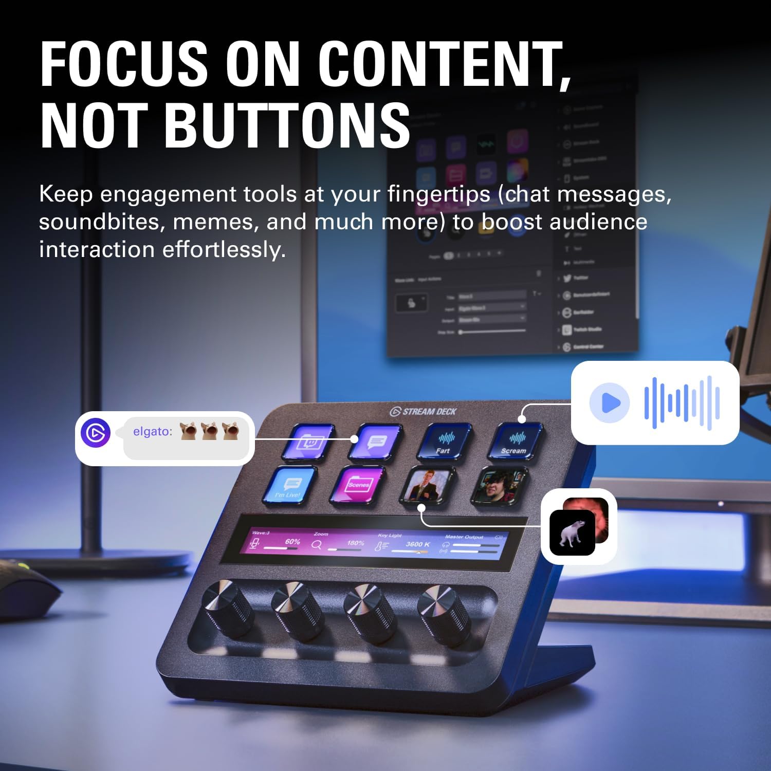 Thumbnail 5 de Elgato Stream Deck +: Audio Mixer, Production Console and Studio Controller for Creators