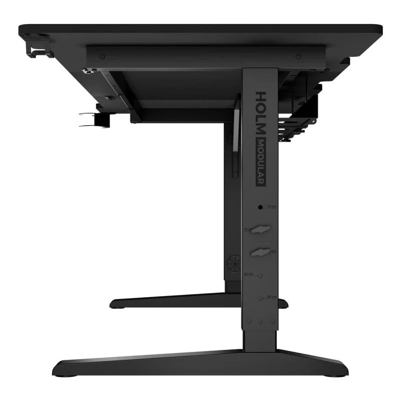 Detalle de Genesis Mesa Gaming Holm Modular de 160 cm (MDF y acero) regulable en altura, LEDs y gestión de cables