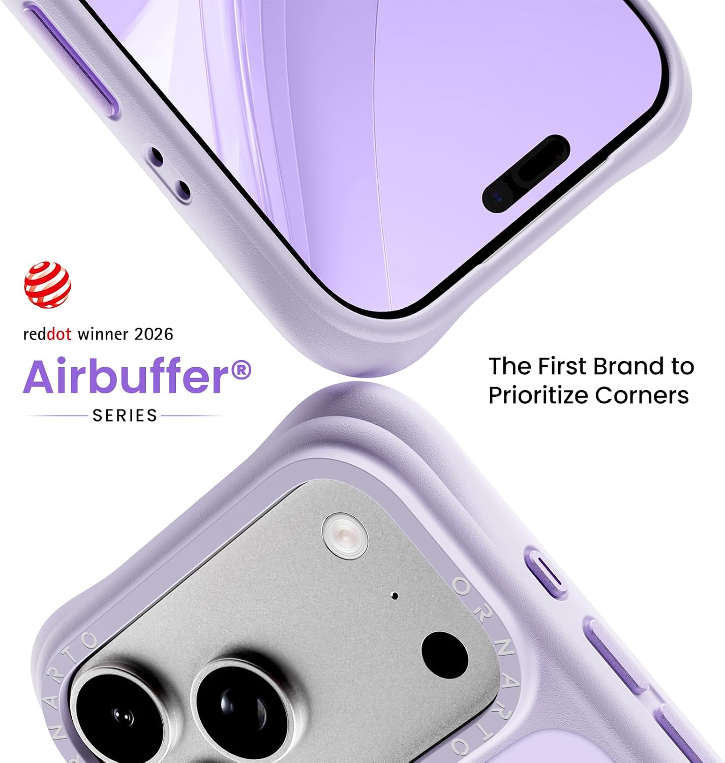Detalle de ORNARTO iPhone 18 Pro Case for MagSafe, Pastel Lilac Translucent Matte