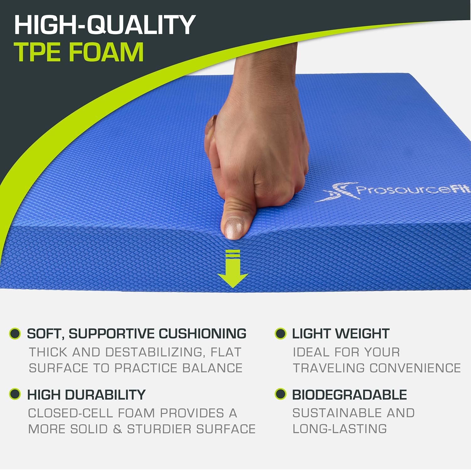 Thumbnail 3 de ProsourceFit Übung Balance Pad mit rutschfestem Schaumstoff & Knieschonern für Fitness, Yoga und Physiotherapie