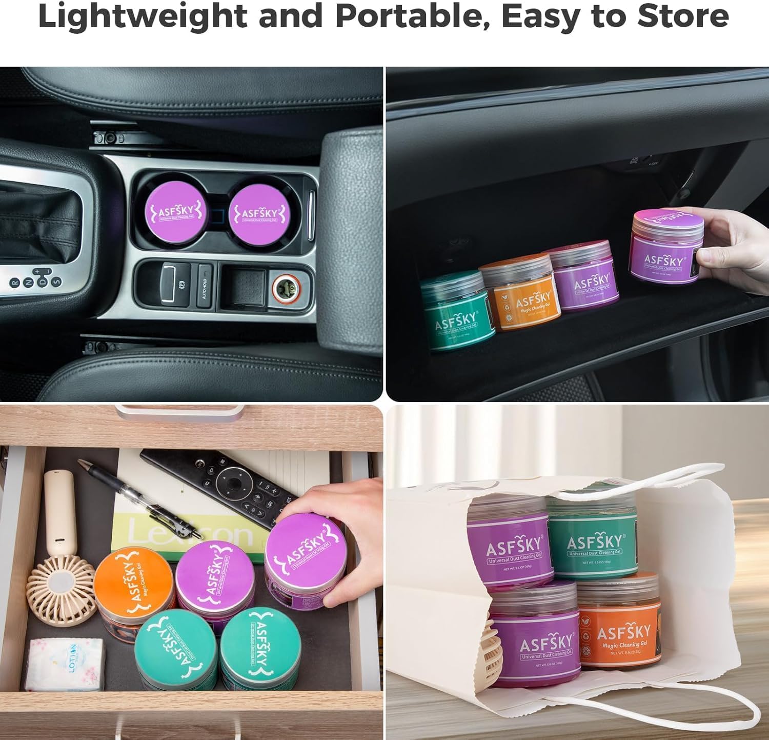 Thumbnail 4 de ASFSKY 2er Tastatur-Reinigungsgel (Reinigungsschleim) für Auto, PC & Co. – Orange + Rosa