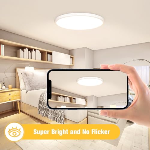 Detalle de OUILA Plafón LED Techo Redondo Ø22 cm – Luz blanca 4000K, 1600 lm, IP44