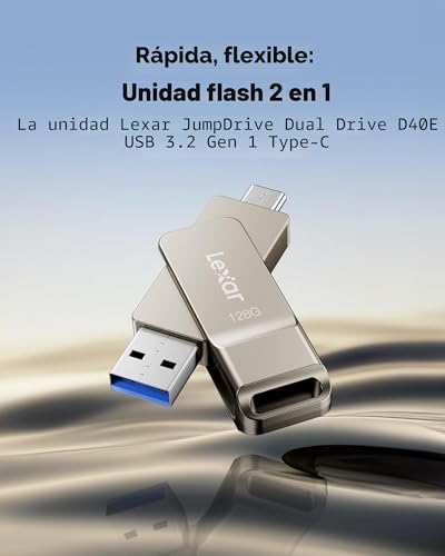 Thumbnail 2 de Lexar JumpDrive D40E Dual USB-C / USB-A 128GB — almacenamiento OTG compacto y seguro