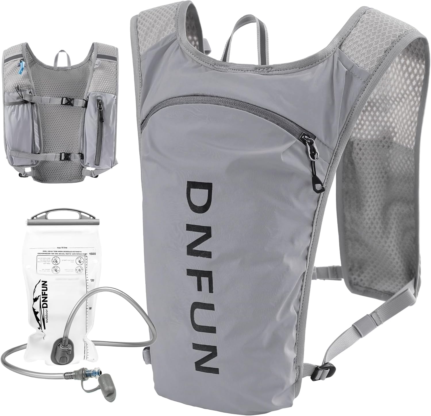 Thumbnail 5 de DNFUN Laufweste mit verstellbaren Gurten und 1,5‑L-Trinkflasche für Running & Outdoor-Sport