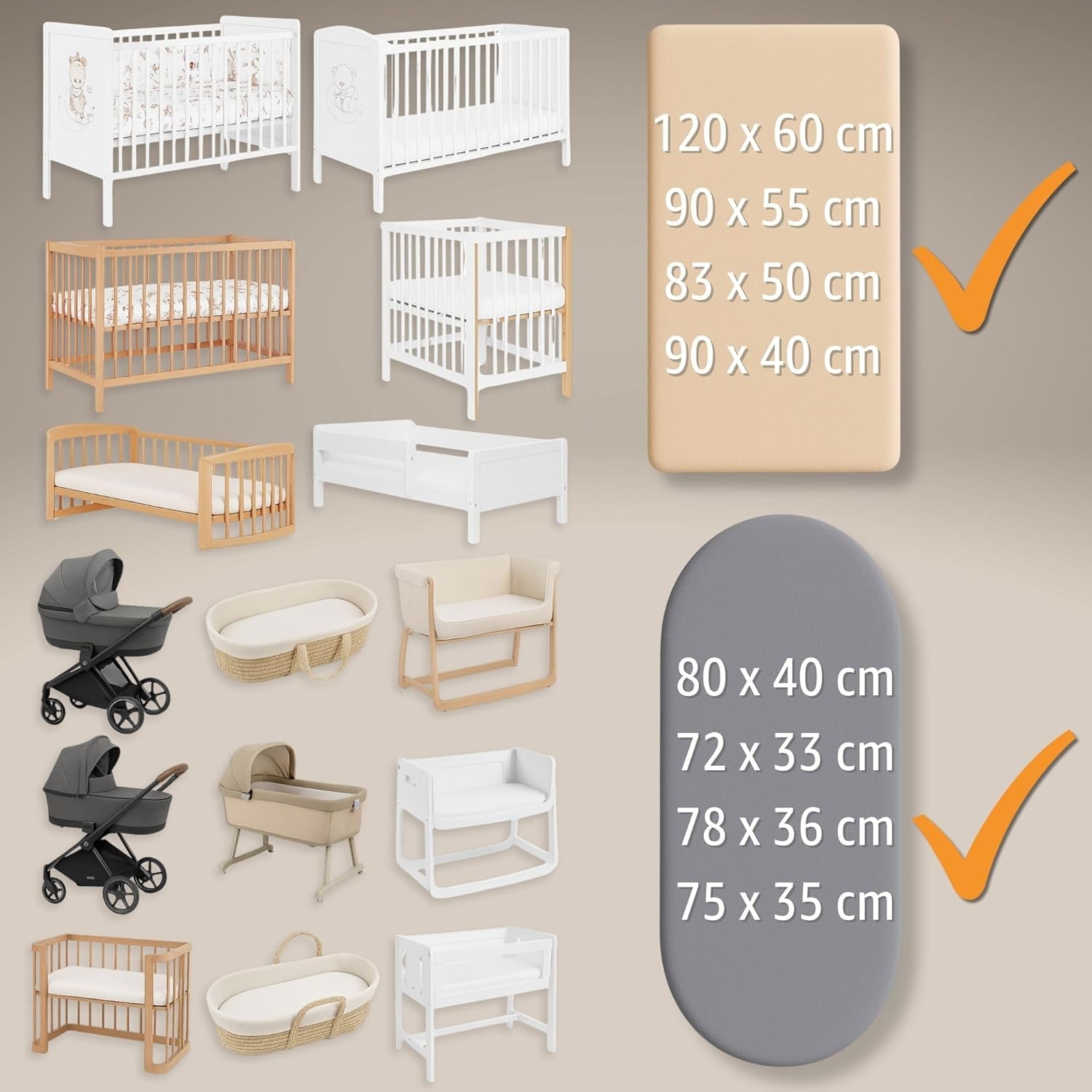 Thumbnail 4 de Totsy Baby Drap Housse cododo 55x90 cm avec protège-matelas imperméable – lot de 3