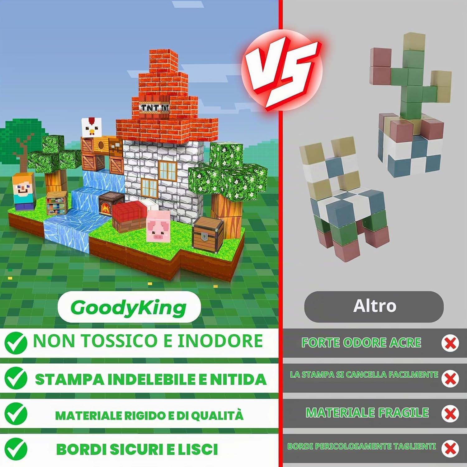 Thumbnail 3 de Goody King magnetische bouwblokken, 100 kubussen van 2 cm in 19 ontwerpen