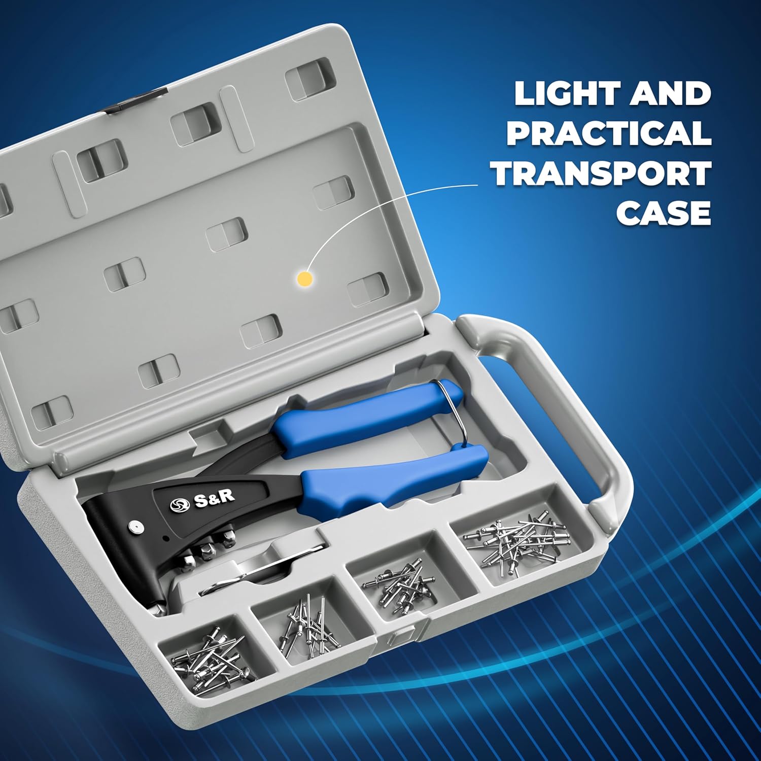 Thumbnail 6 de S&R Professional Rivet Gun Kit with 60 Rivets – Heavy-Duty Hand Riveter for Aluminum, Steel & Stainless Steel