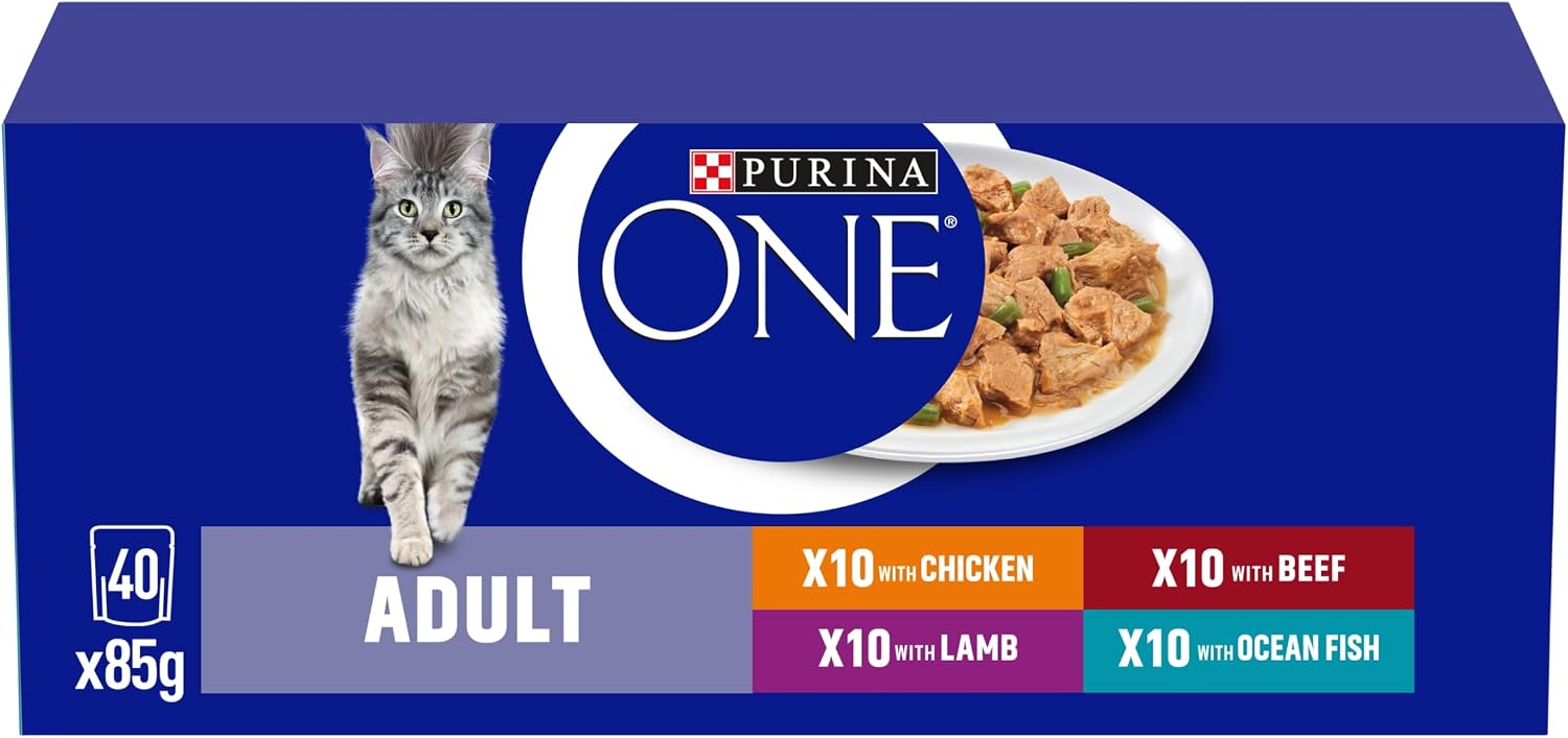 Detalle de PURINA ONE Mini Fillets Mixed Selection in Gravy Adult Wet Cat Food 40x85g