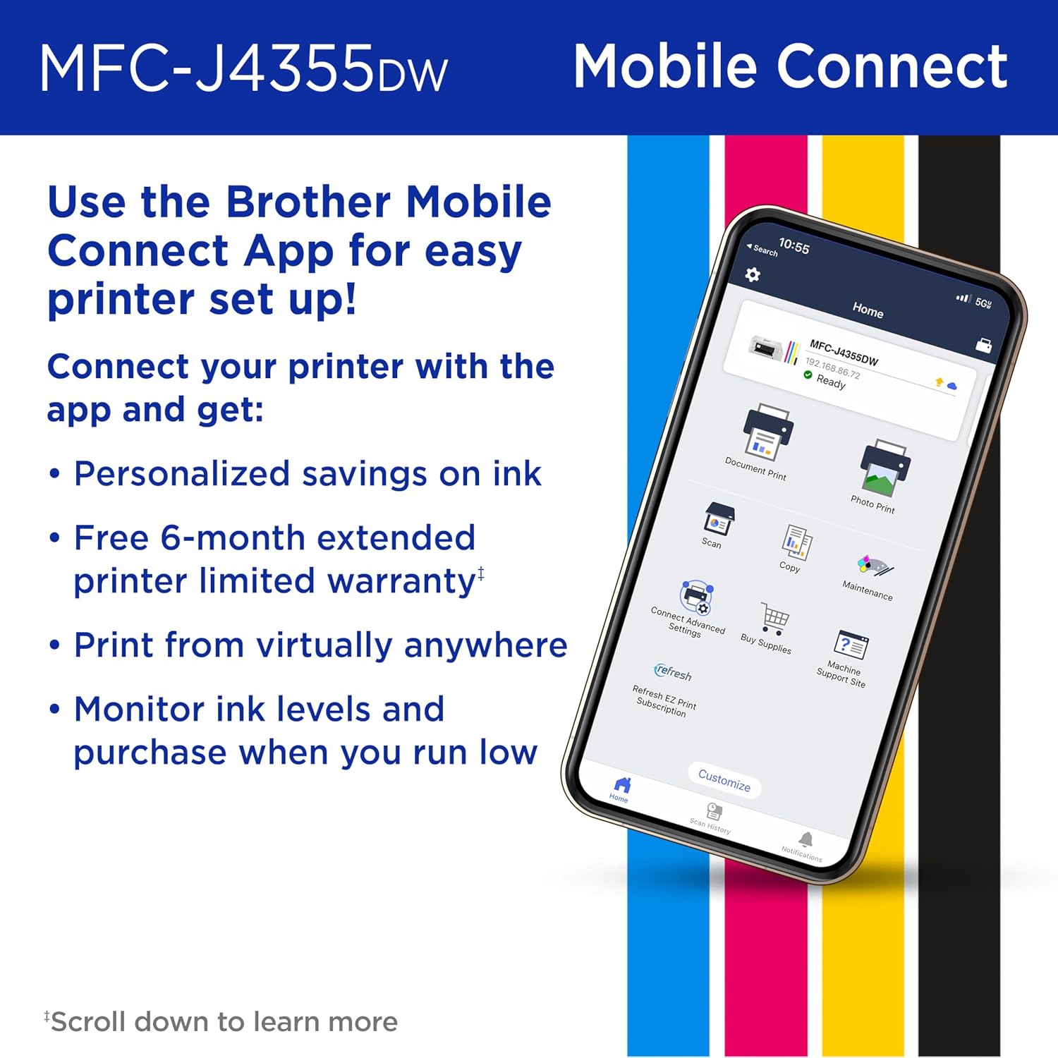 Thumbnail 5 de Brother MFC-J4355DW 20 ppm Color Inkjet