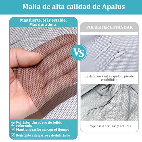 Detalle de Pantalla Mosquitera Universal Apalus: protección sin taladro para ventanas (130x150 cm, 3 juegos, color negro)