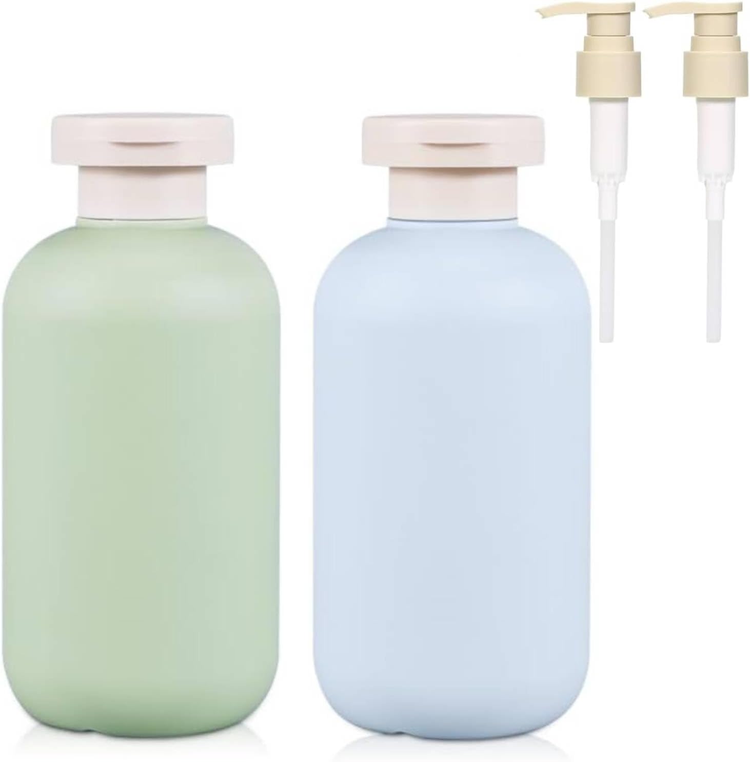 OMBRISA reisflessen, 2 x 200 ml, kunststof met klapdeksel en pomp