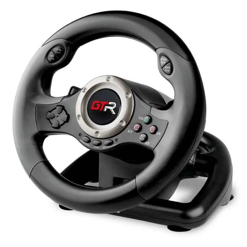 Indeca JINSHU 2 GTR volante compacto con pedalera para PS4/PS3, Xbox, Switch y PC