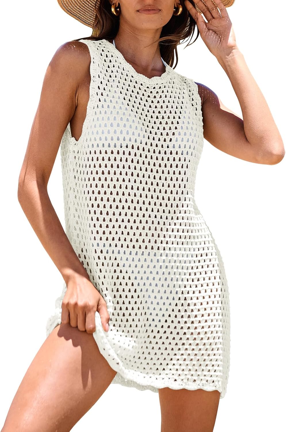 Detalle de ANRABESS Womens Swimsuit Cover Up Crochet Beach Dress