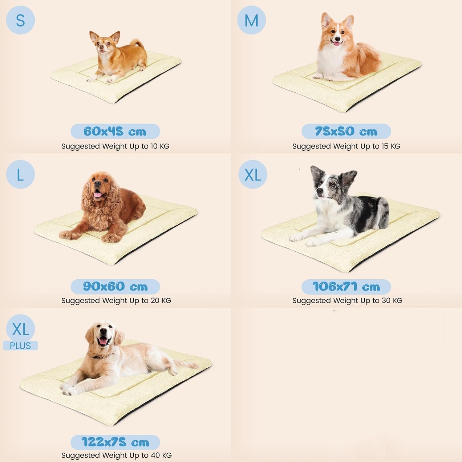 Detalle 2 de Baodan Large Washable Plush Dog Bed (90x60 cm) – Soft, Warm and Easy-Care Mat for Medium to Large Dogs