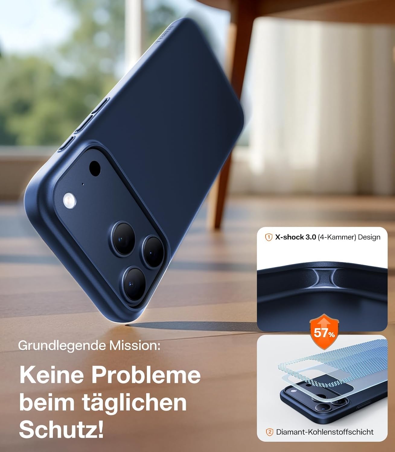 Thumbnail 5 de TORRAS Ultra Dünn für iPhone 17 Pro Max Hülle mit MagSafe – Samtiger Griff, samtiges Blau