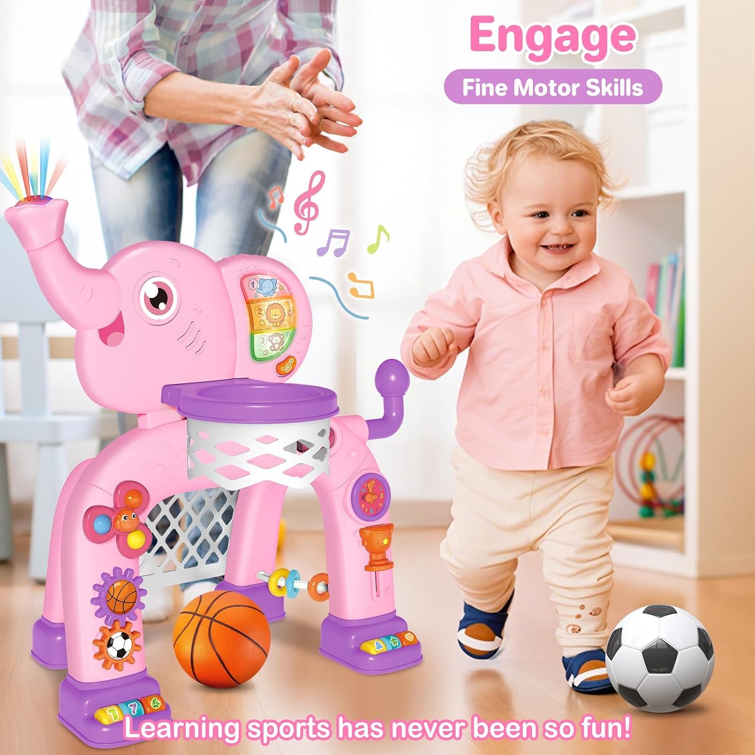 Detalle de Shemira 2-in-1 Toddler Sports Hoop Toy