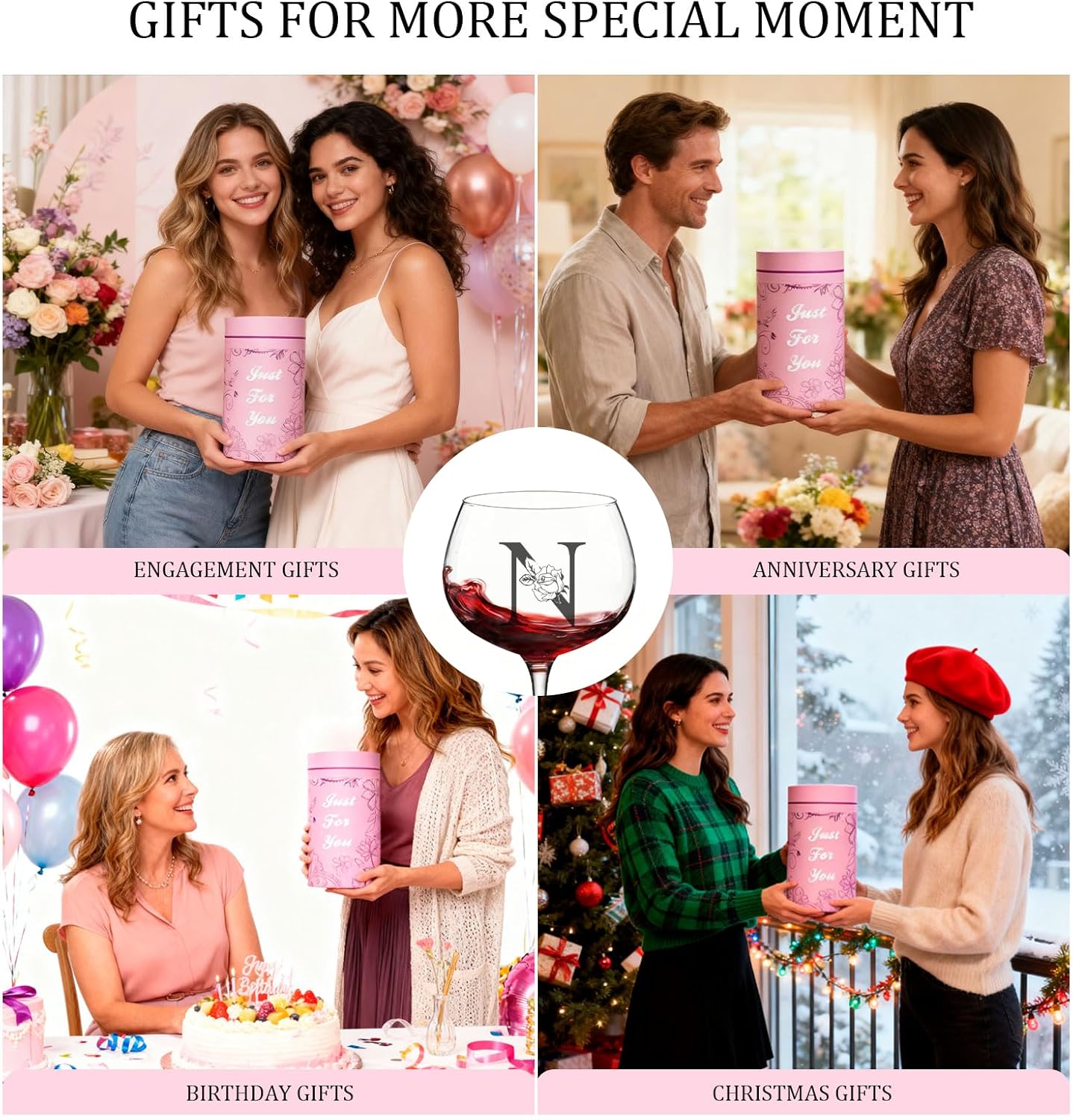 Thumbnail 6 de Personalized Wine Glass Letter N 🍷