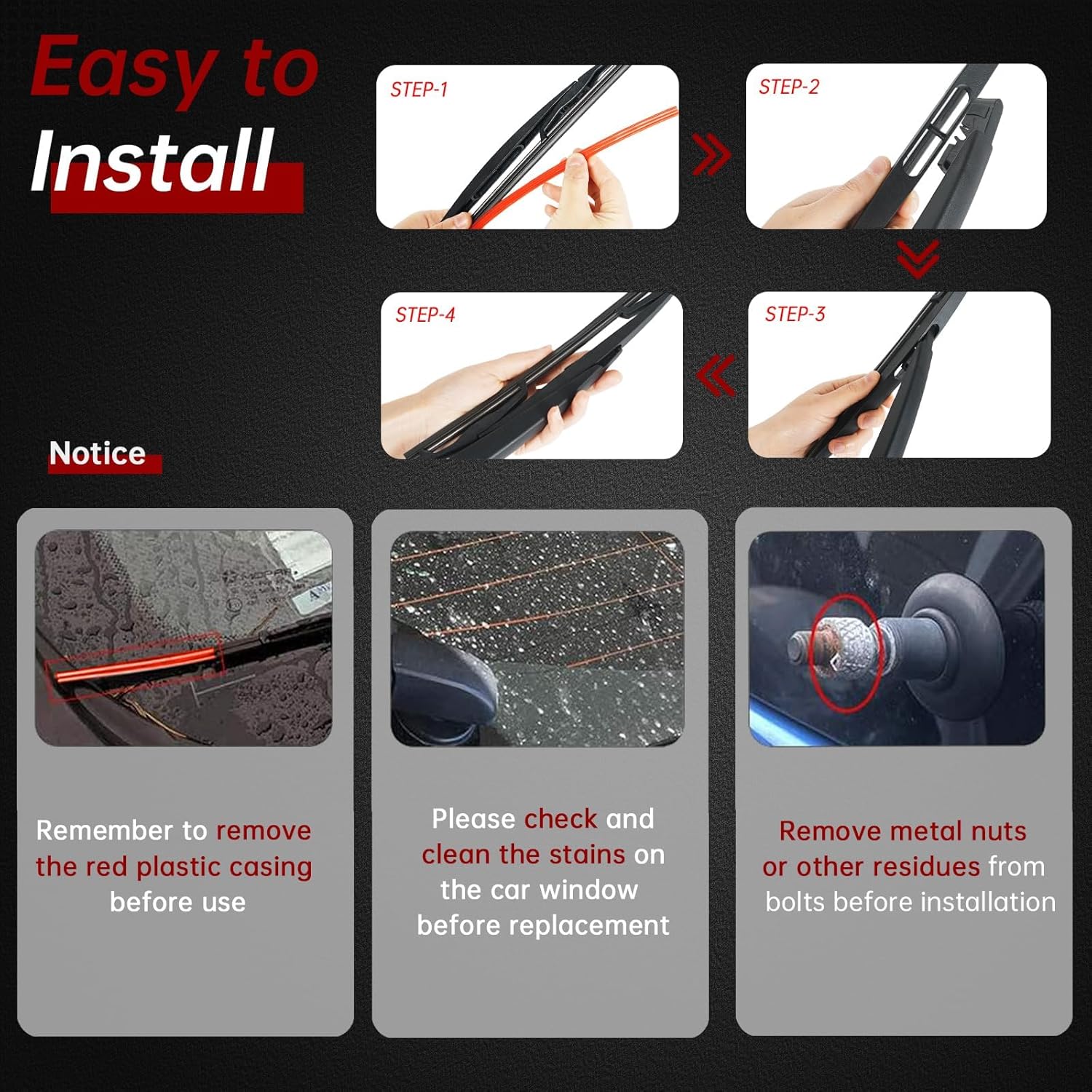 Thumbnail 3 de OTUAYAUTO Rear Wiper Arm Blade 12"
