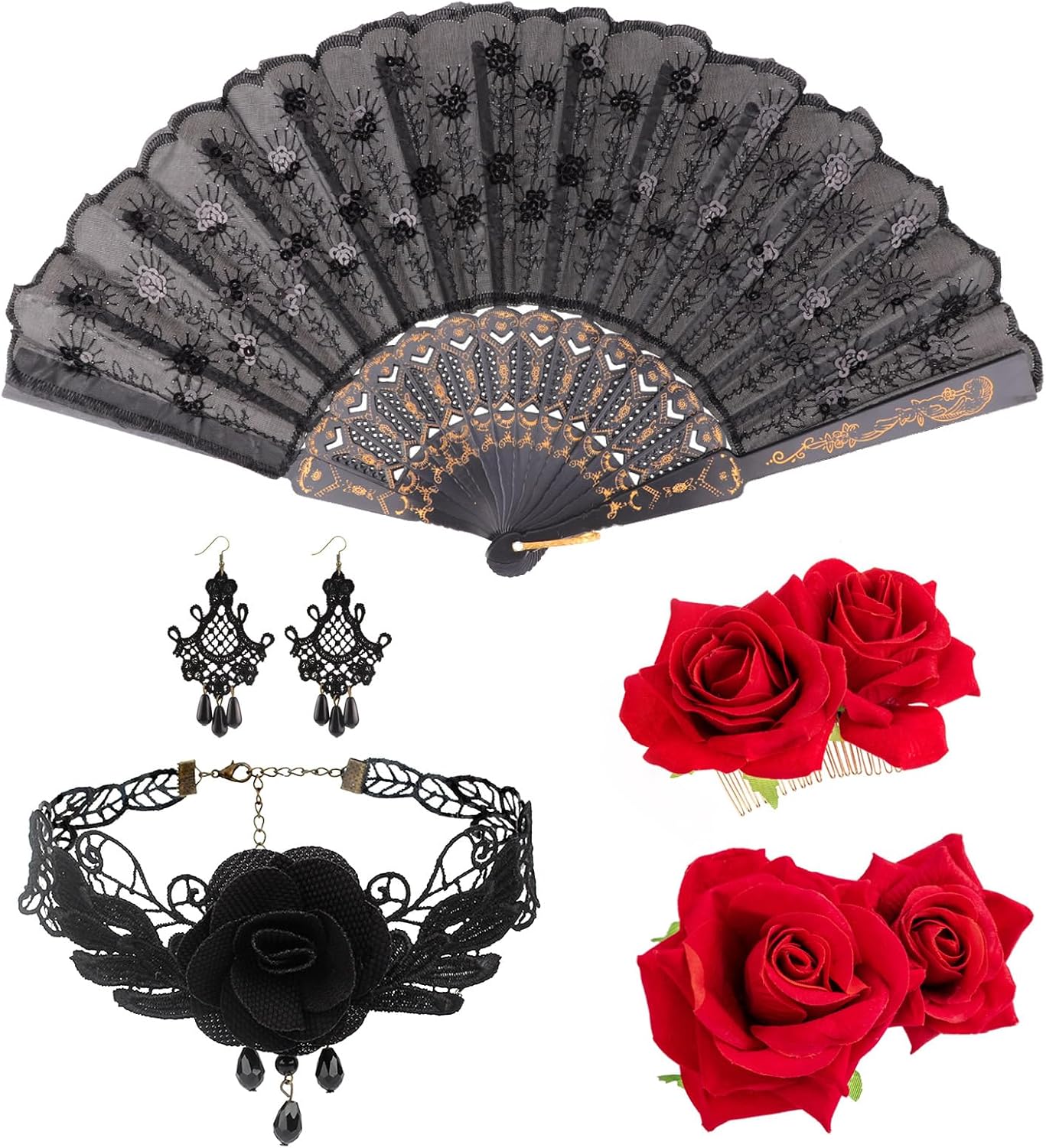 DRESHOW 5 pièces broche fleur accessoire cheveux ⚙