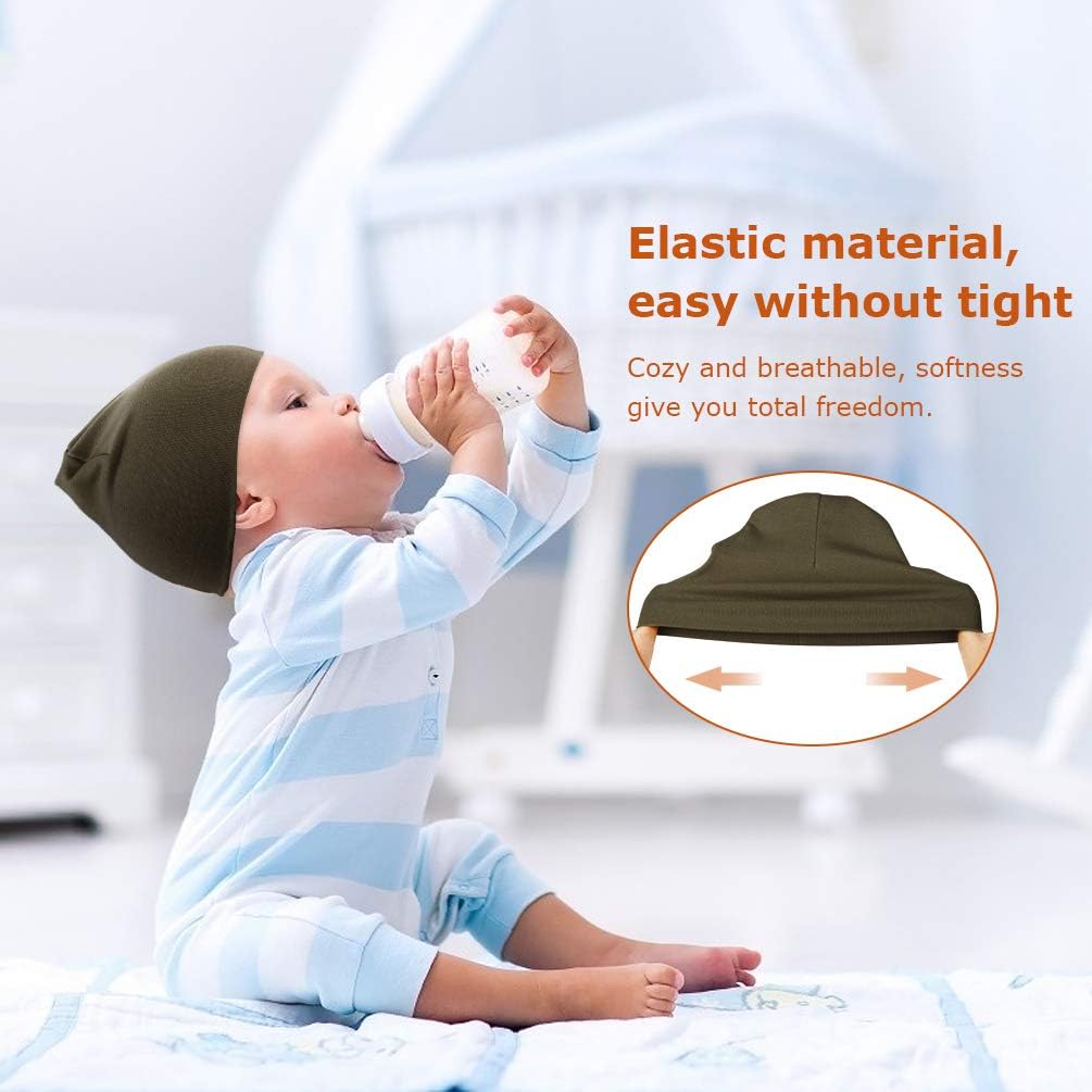Thumbnail 4 de DRESHOW 4 Pieces Baby Beanie Knit Hats – Soft Cotton-Polyester Baby Caps