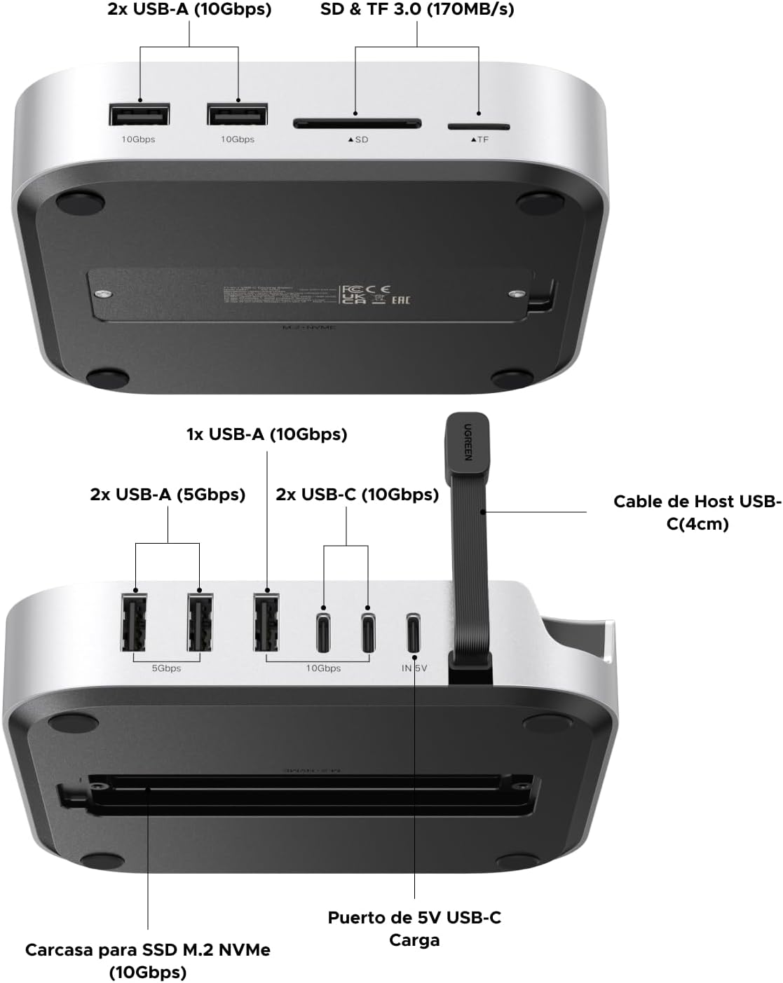 Thumbnail 1 de UGREEN Docking Station Mac Mini M4 M4 Pro 🚀 10 en 1 con SSD y puertos