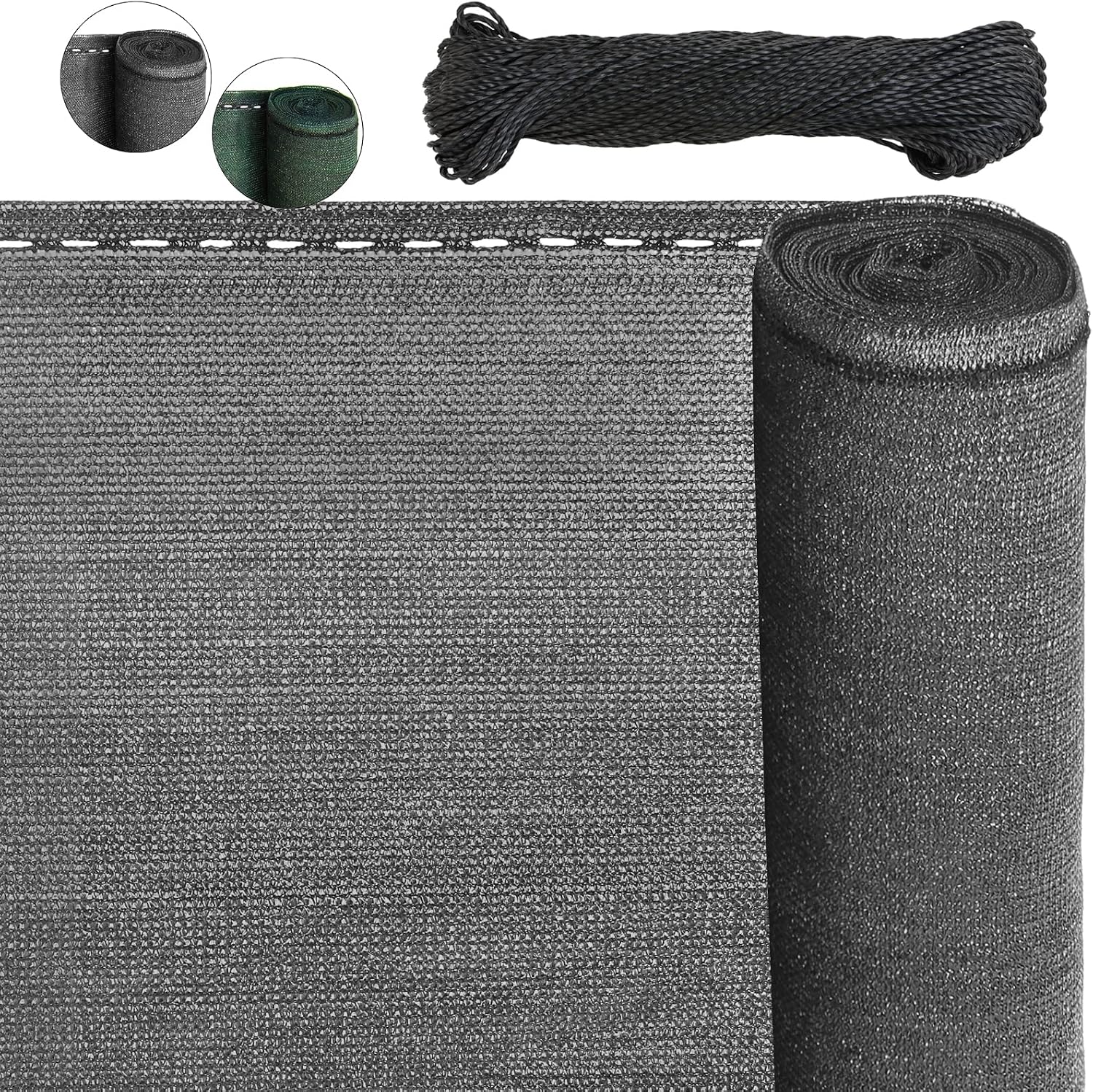 Detalle de BB Sport Sichtschutz Zaunblende 1,5 m x 10 m Grey (150 g/m²) – UV-beständiges Schattiernetz mit Nylonkordel