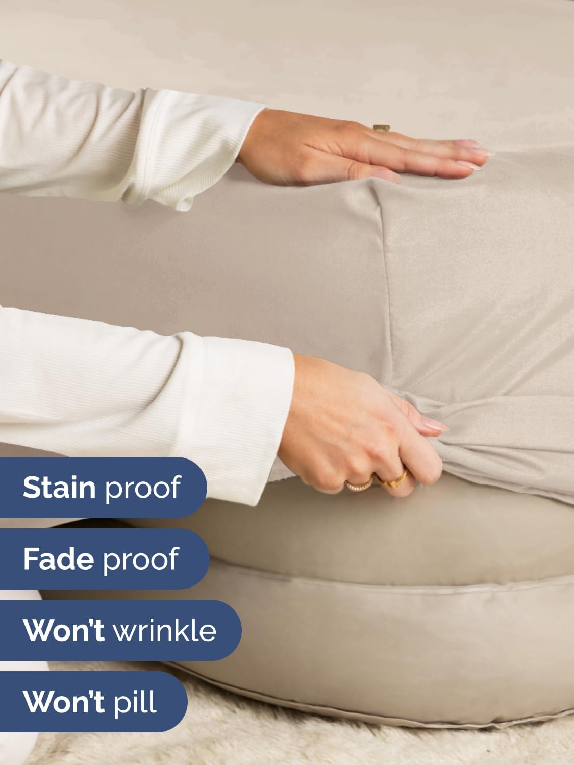 Thumbnail 3 de Extra Deep King Fitted Sheet - Hotel Luxury Wheat, 18”–24” Deep Pockets