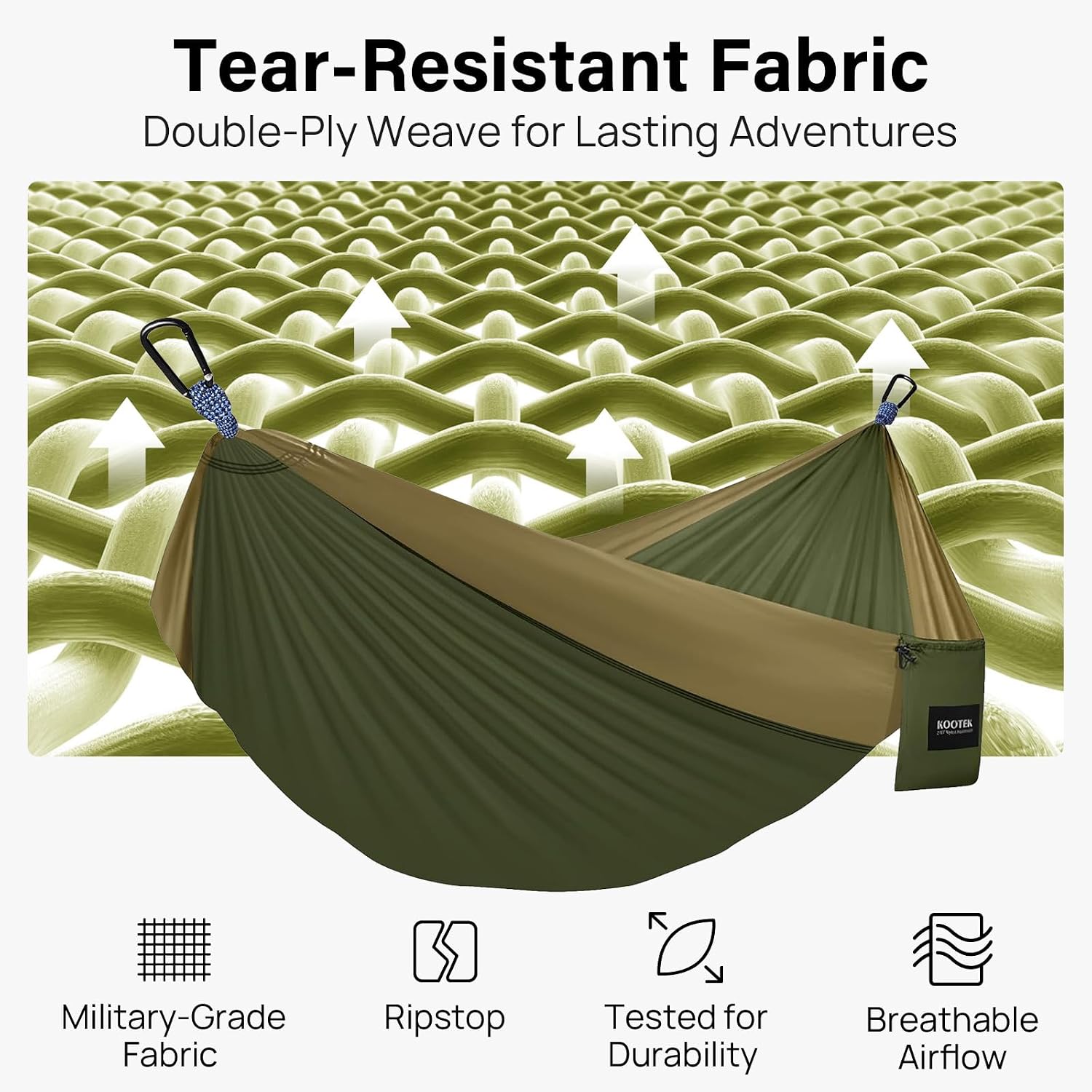 Thumbnail 1 de Kootek Camping Hammock with Tree Straps & Carry Bag