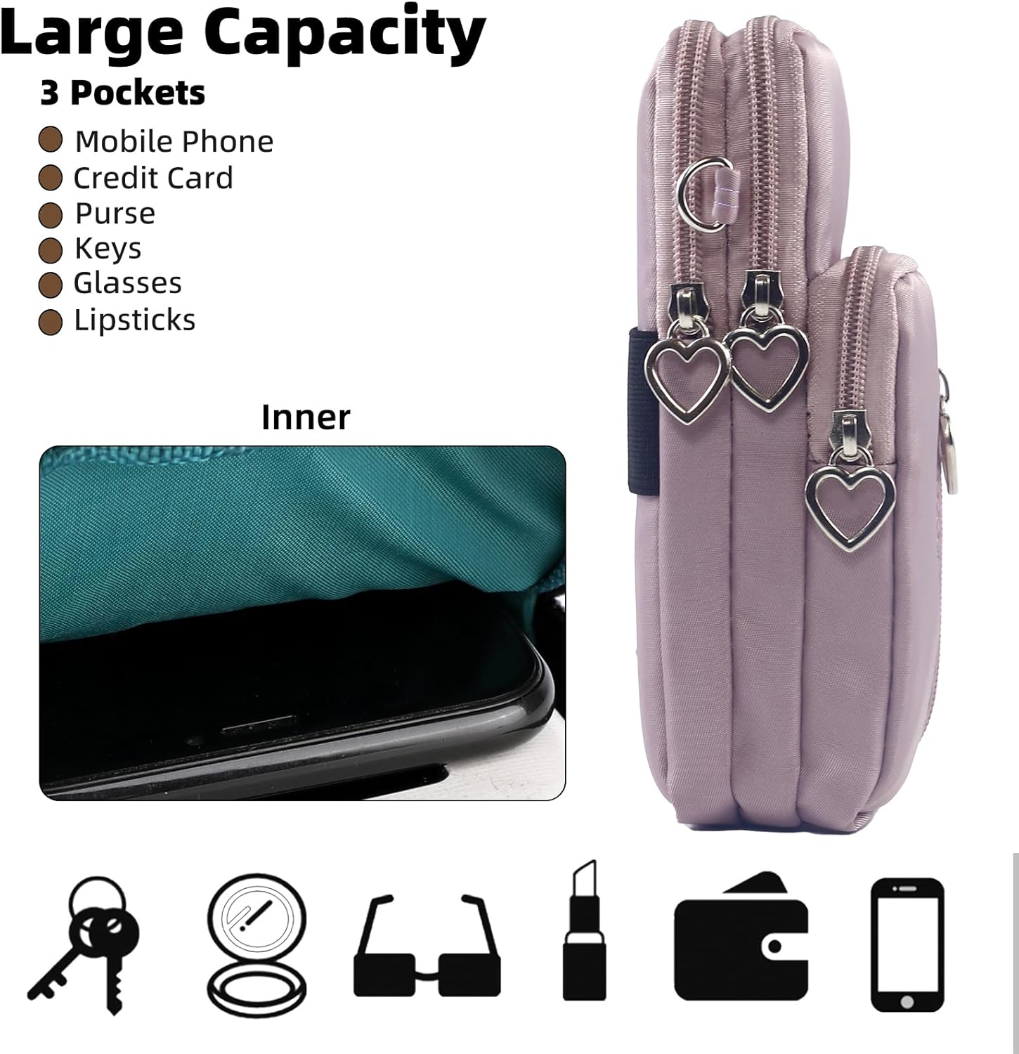Thumbnail 3 de JANKS Small Crossbody Bag for Women: Compact Phone Wallet with Adjustable Strap