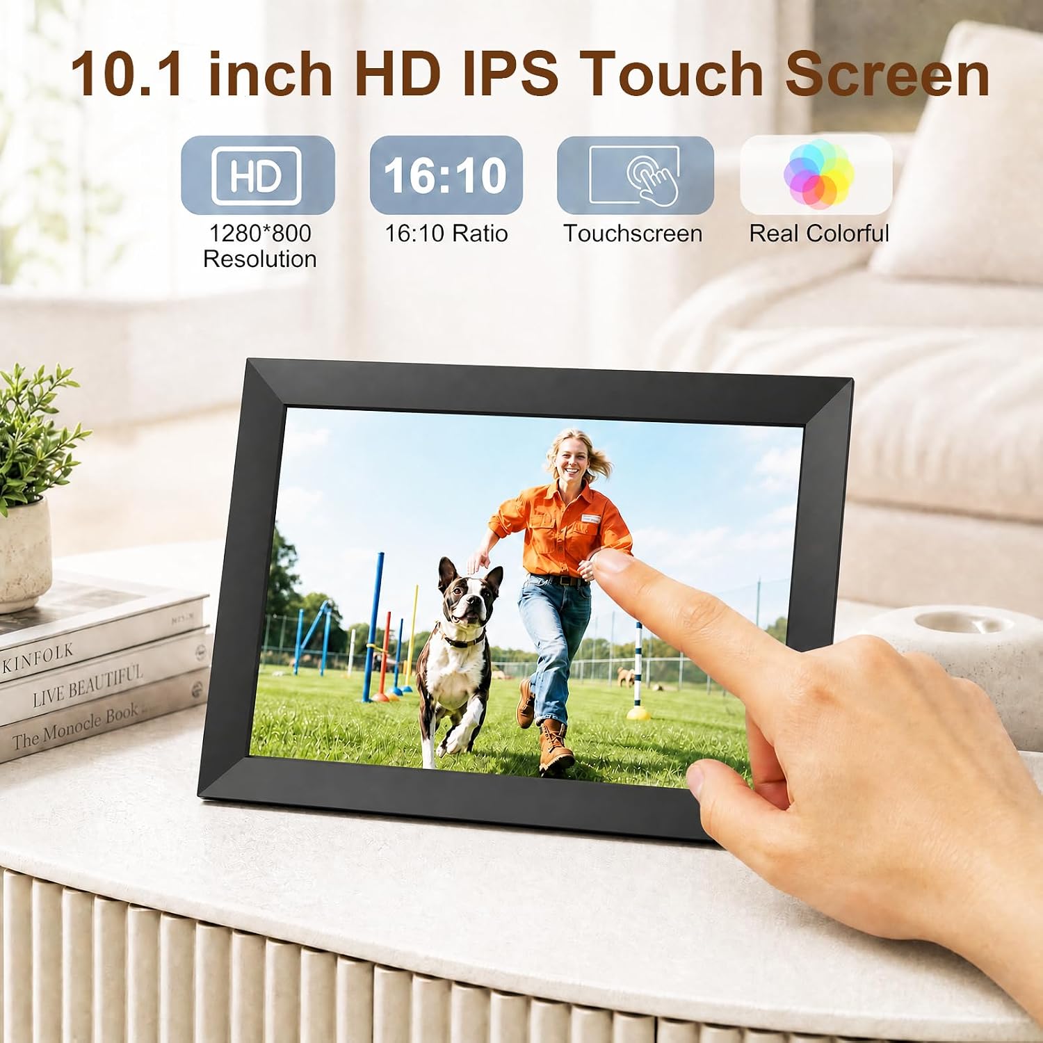 Thumbnail 3 de Frameo 10.1 Inch WiFi Digital Picture Frame with 1280x800 IPS Touch Screen