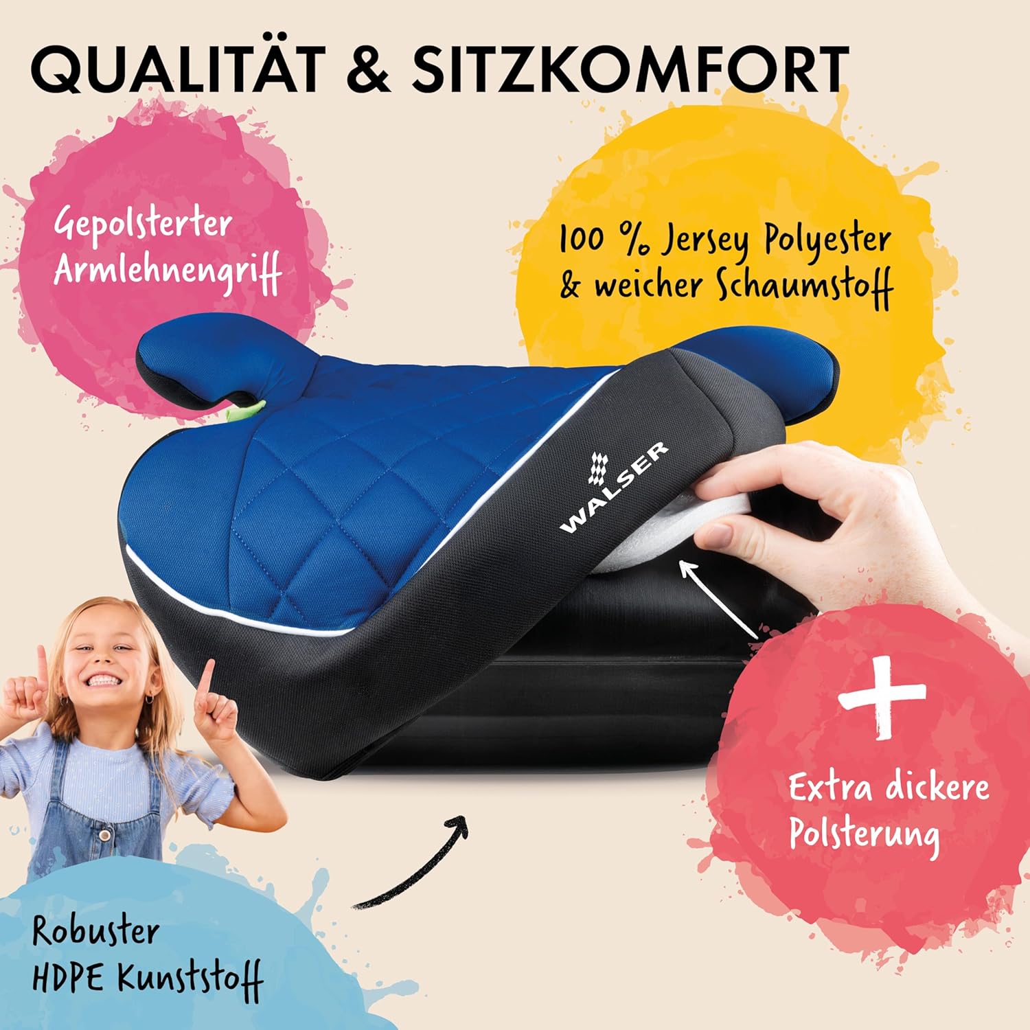 Thumbnail 2 de WALSER Premium Kinder Sitzerhöhung ISOFIX „Andy“ (ECE R 129) 125–150 cm