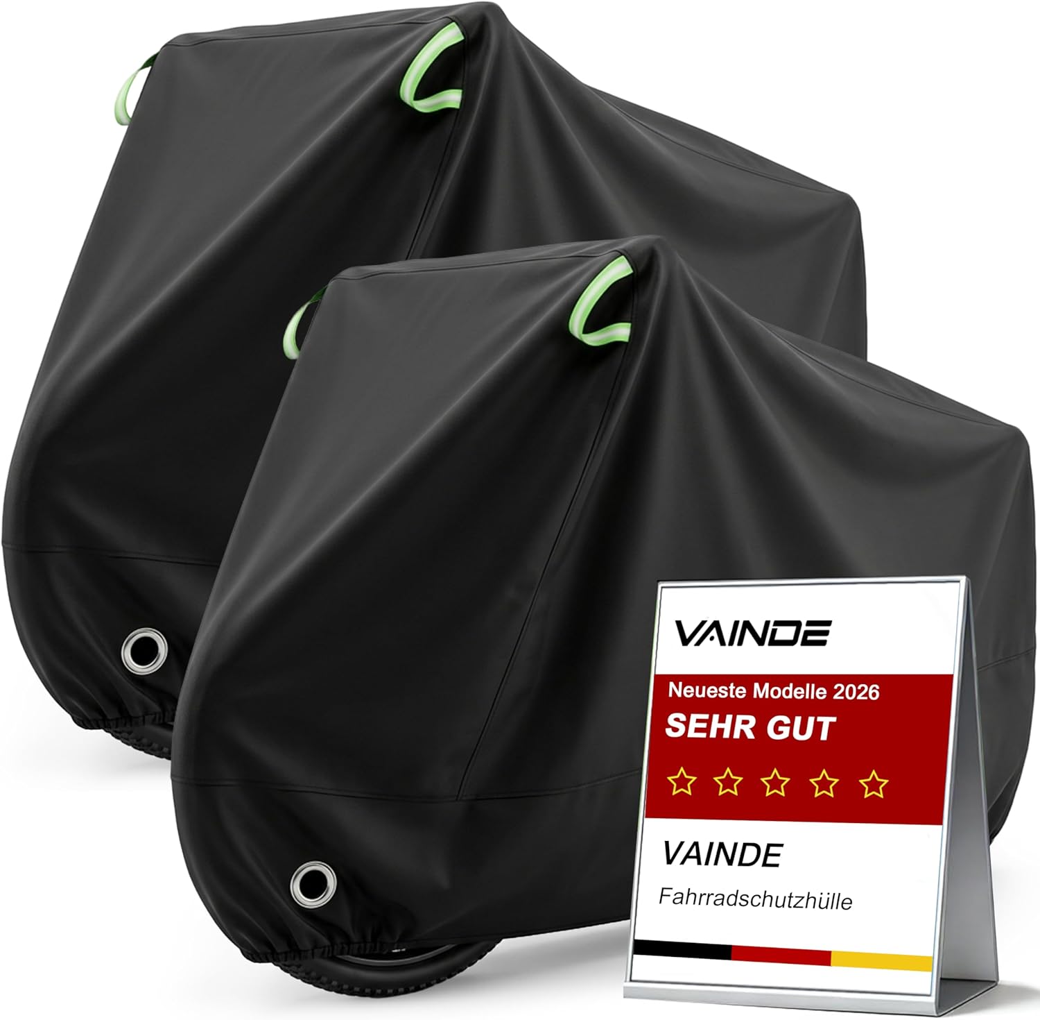 Detalle de VAINDE 2er Set Fahrradabdeckung 200 x 110 x 70 cm – wasserdicht, 210D Oxford, mit Schlossloch