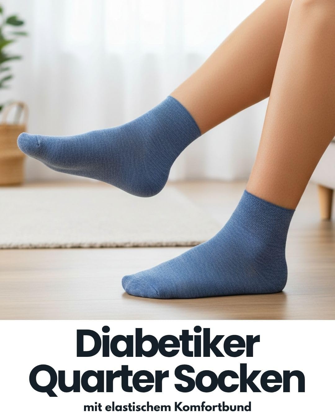Detalle de sockenkauf24 10 Paar kurze Diabetikersocken ohne Gummibund & ohne Naht (Quarter) für Damen & Herren